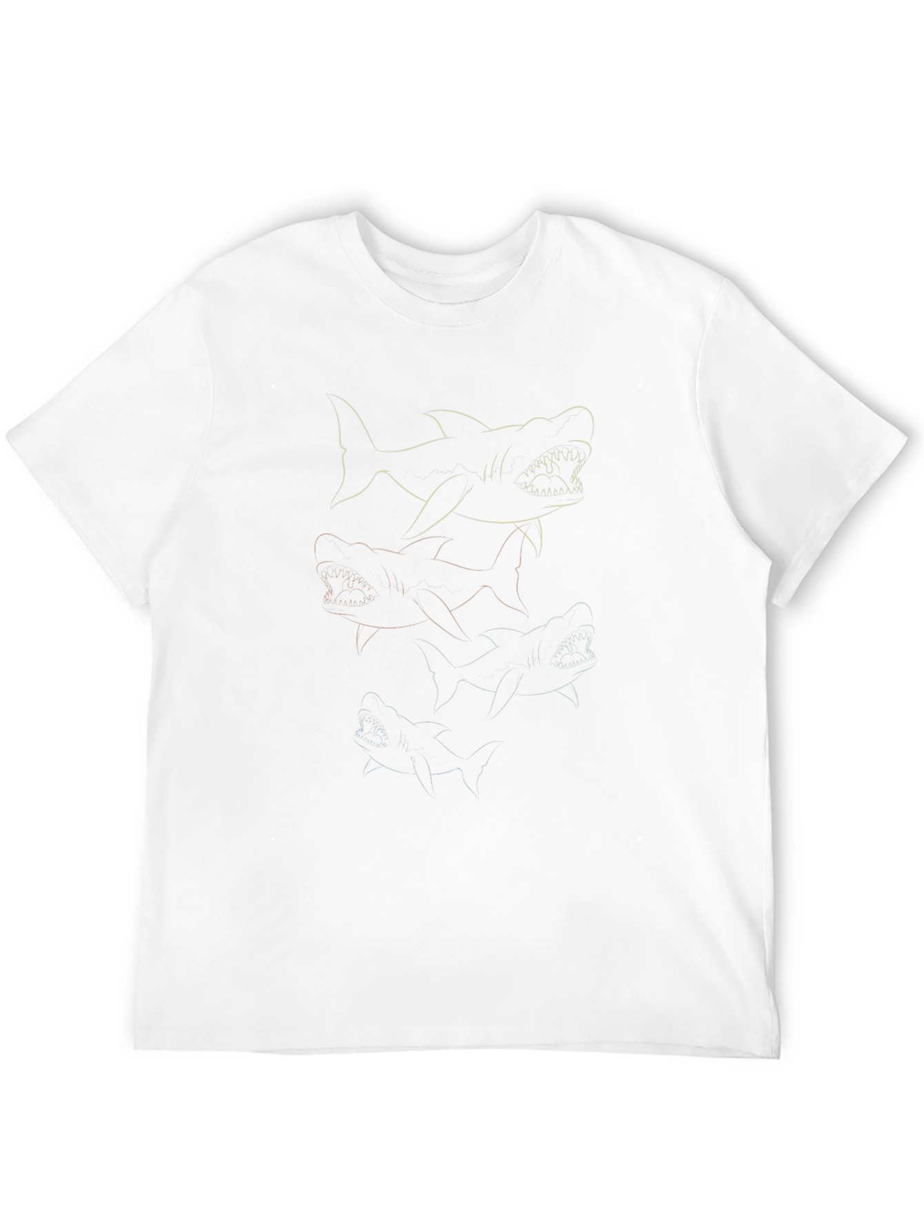 Black Shark Graphic Tee - Black Cotton Casual T-Shirt view 12