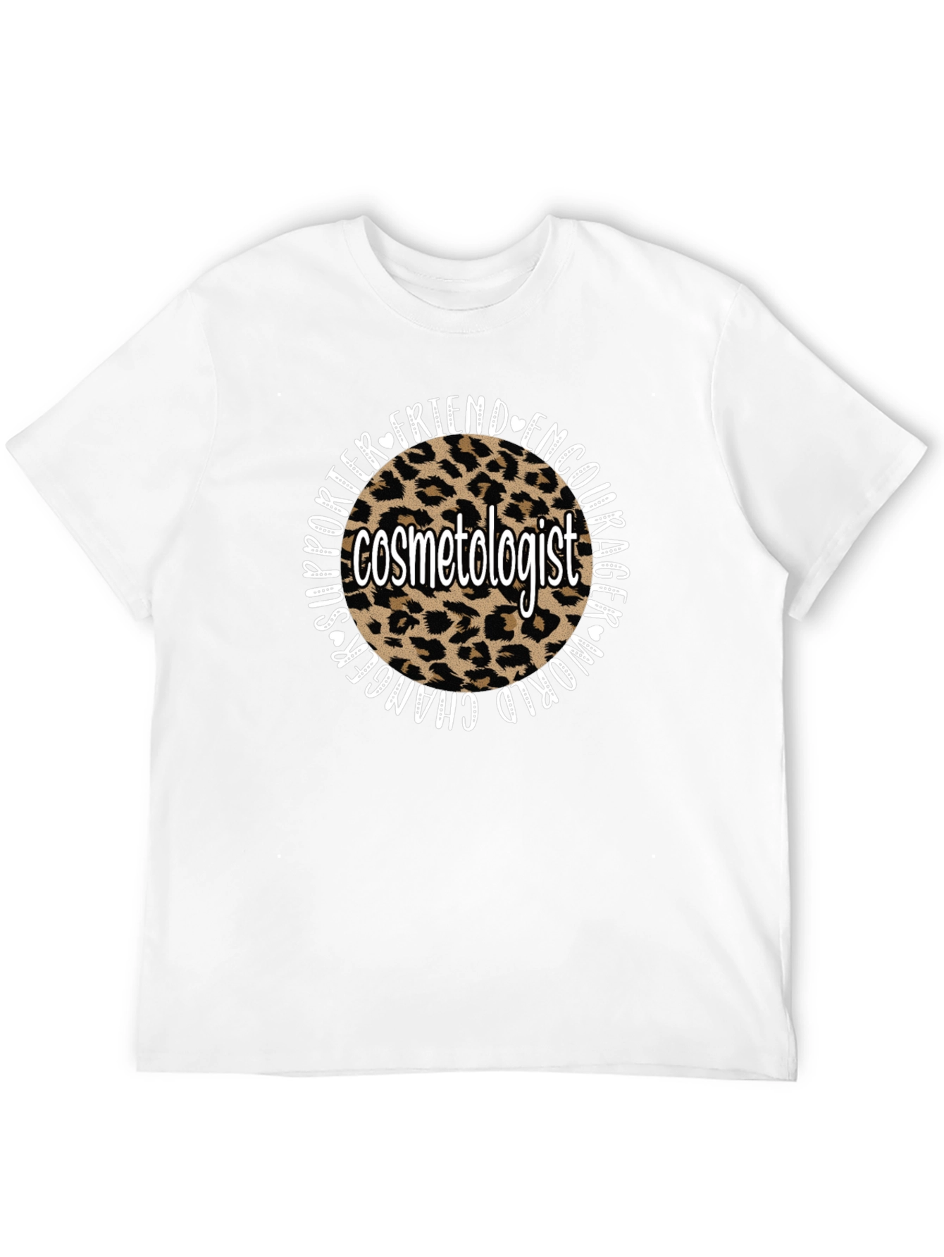 Black Cosmetologist Leopard Print Graphic T-Shirt view 12