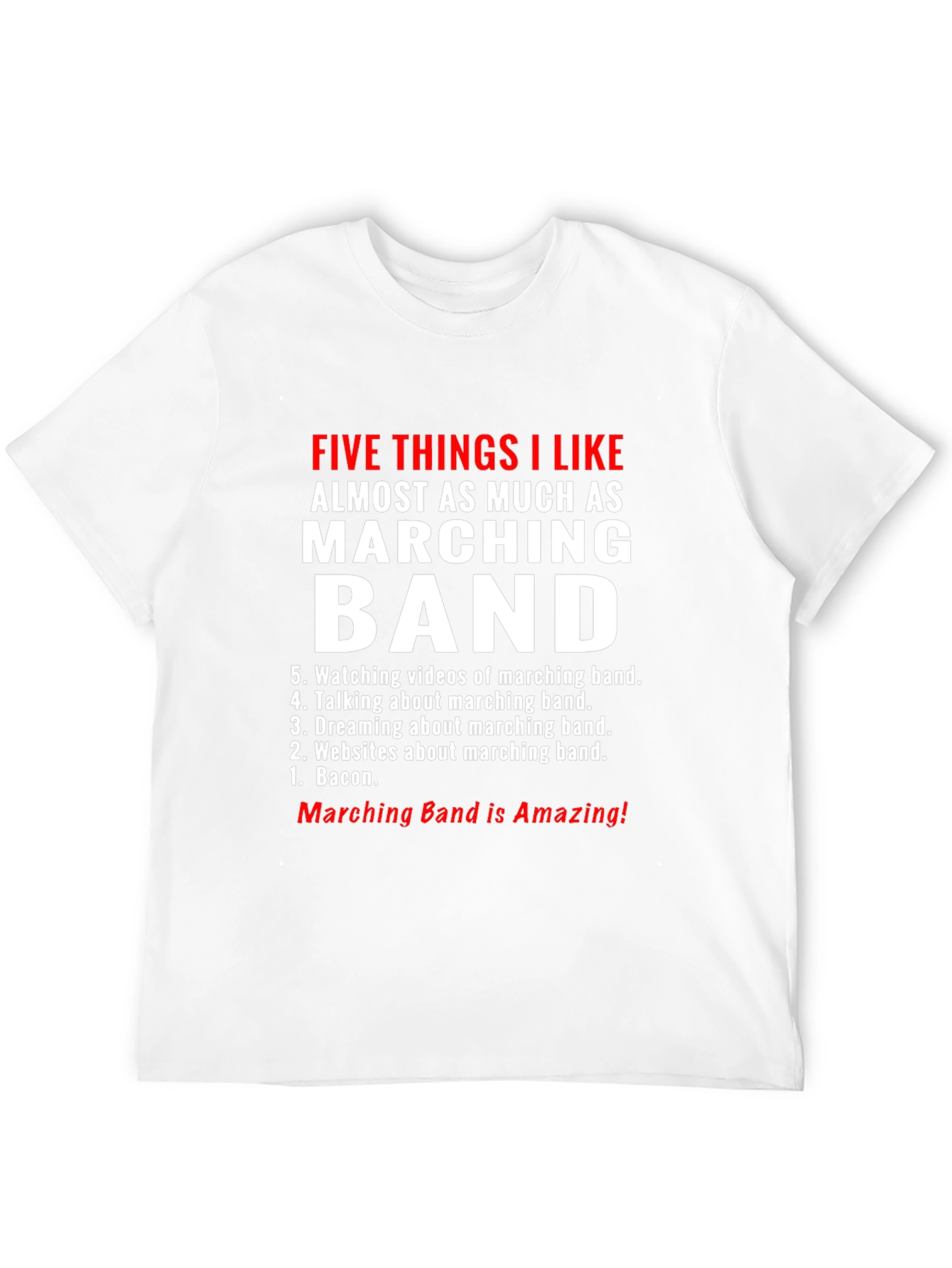 Black Marching Band Fan T-Shirt - Five Things I Like view 12