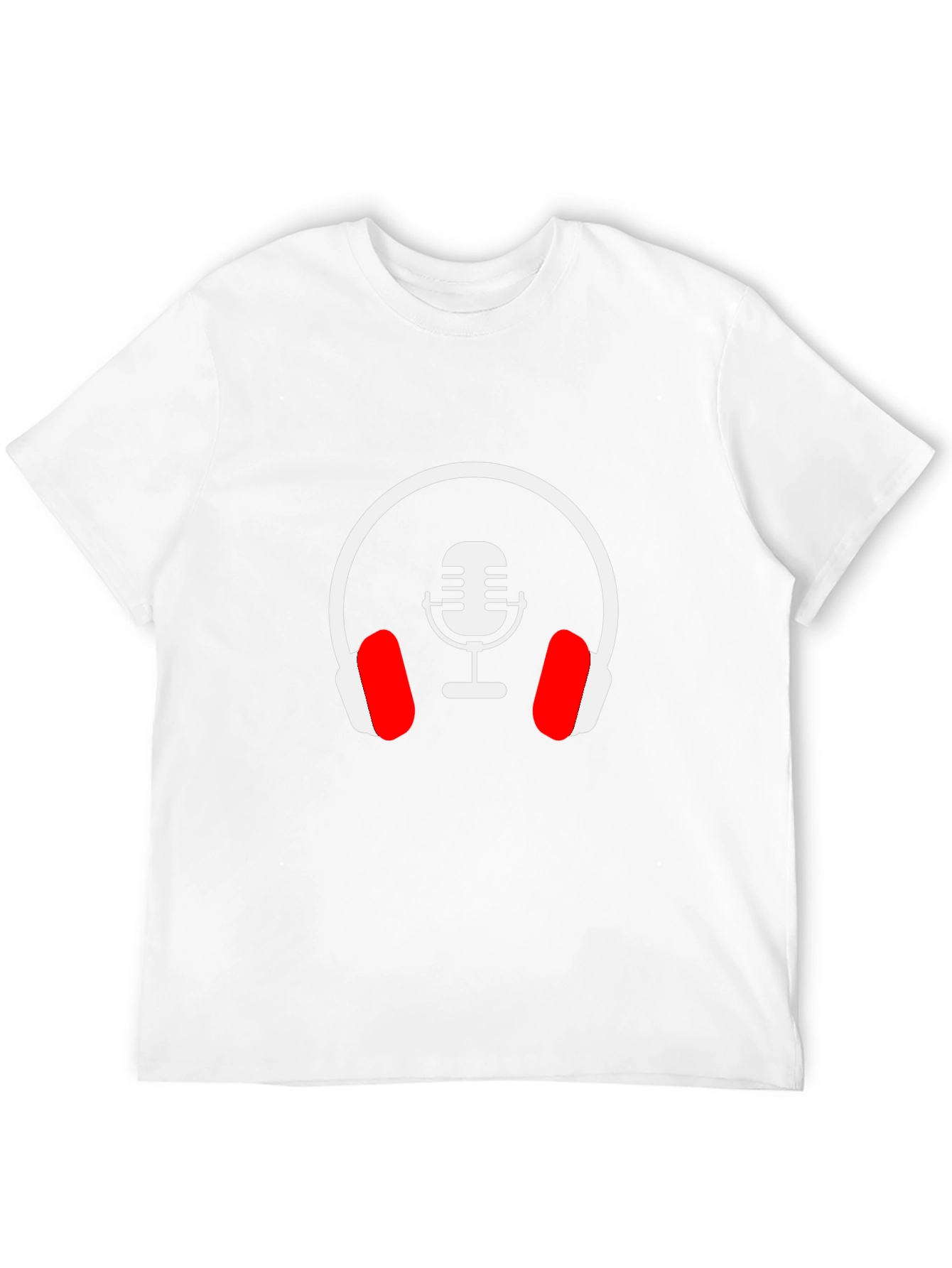 Black Podcast Microphone Headphones Graphic Tee view 12