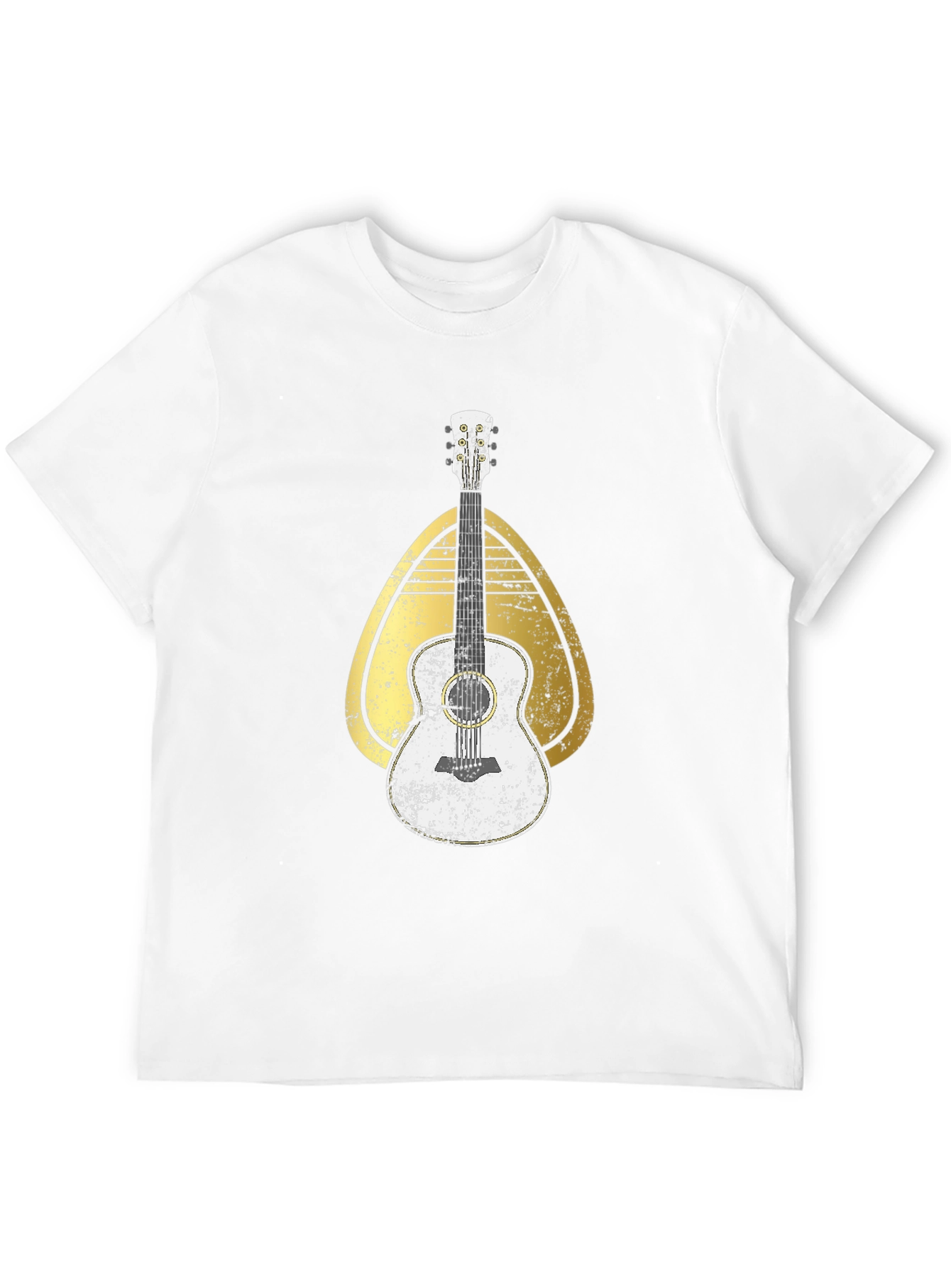 Black Guitar Graphic Tee - Retro Style Music Shirt view 12