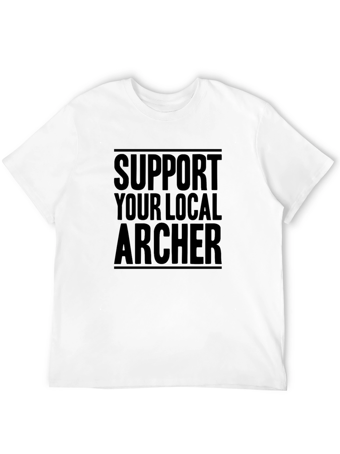Black Support Your Local Archer T-Shirt - Black Crew Neck Tee view 12