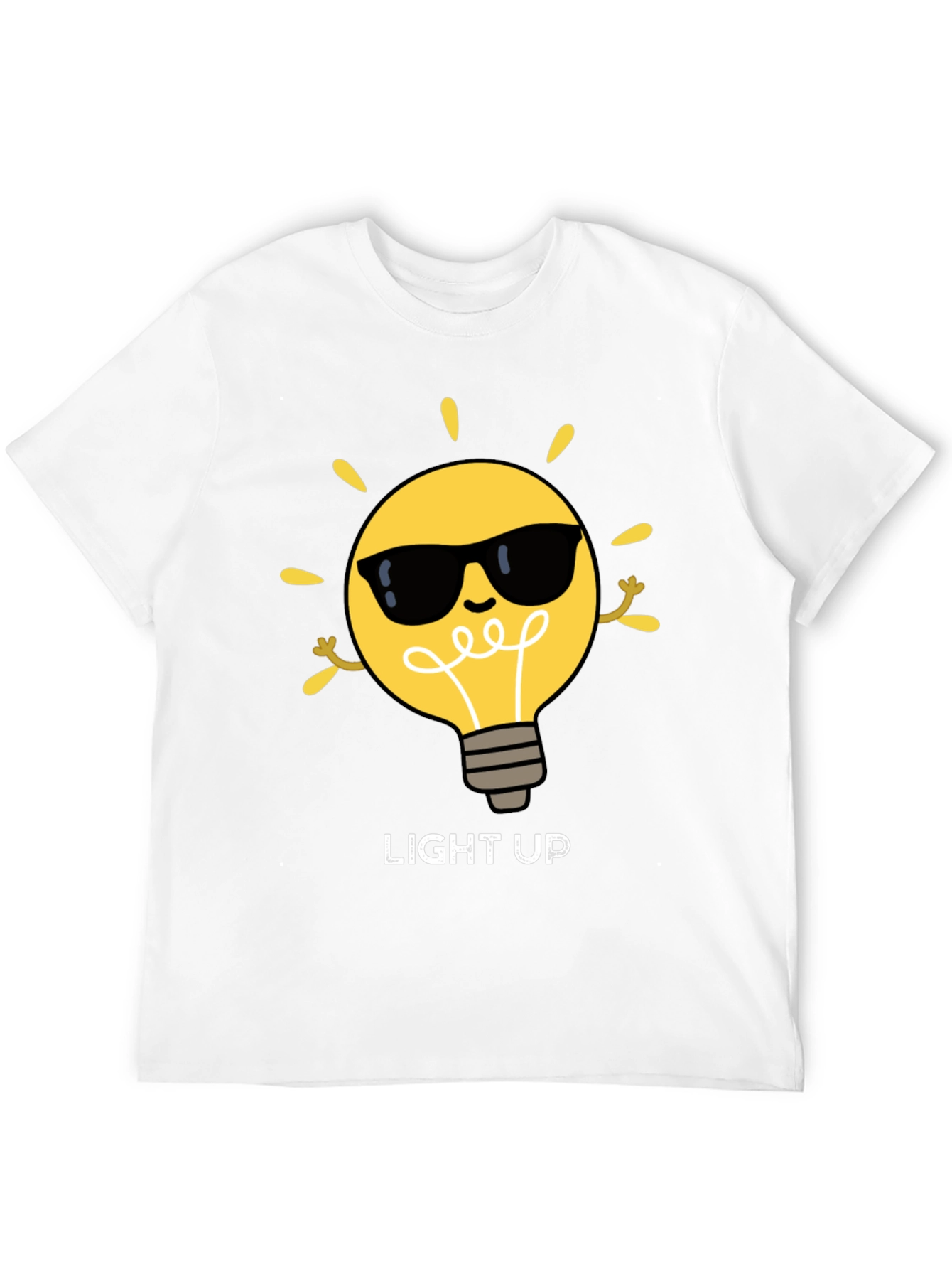 Black Light Up Graphic Tee - Cool Bulb Design view 12