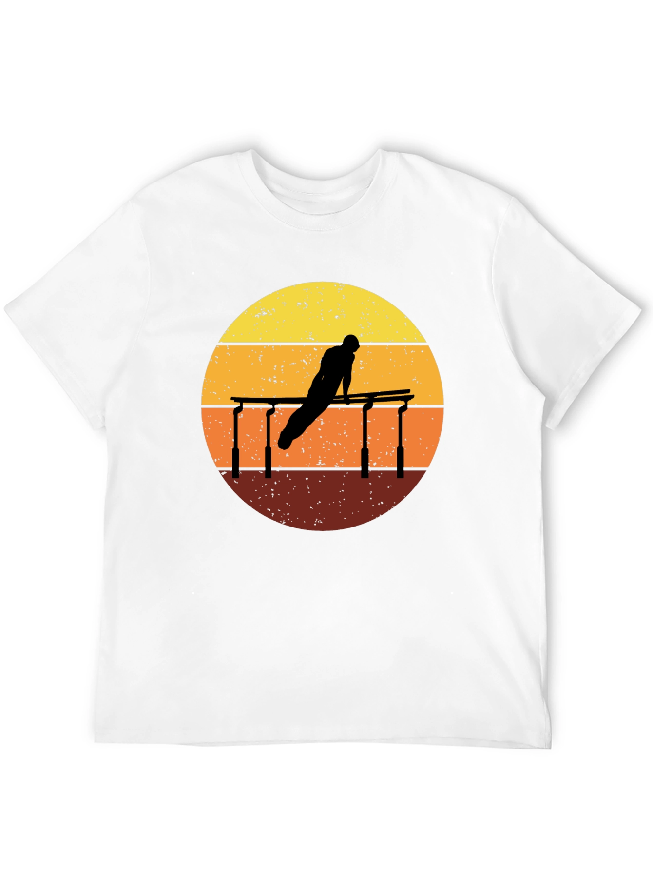 Black Gymnastics Sunset Graphic Tee - Black Cotton T-Shirt view 12