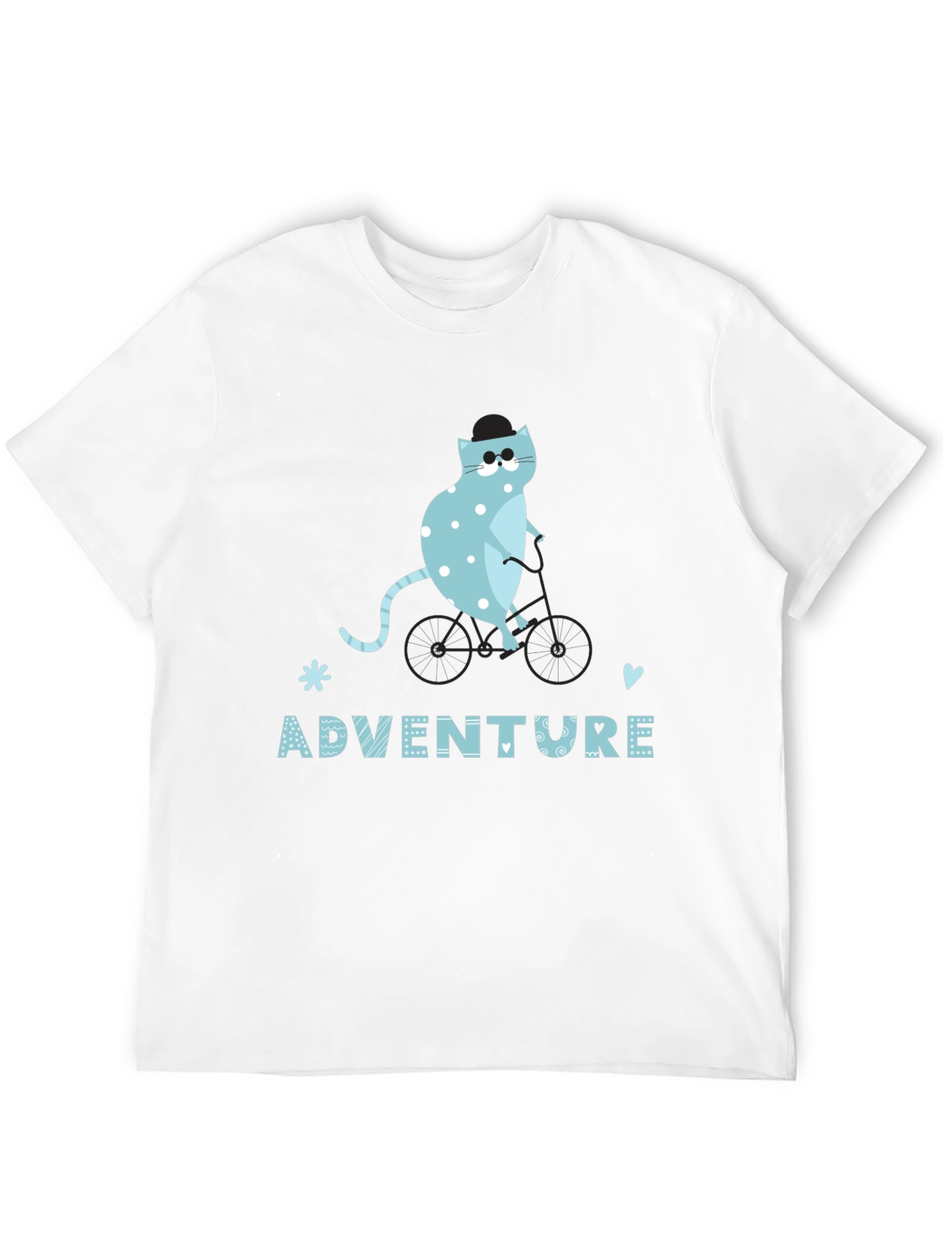 Black Adventure Cat Graphic Tee - Black Unisex T-Shirt view 12