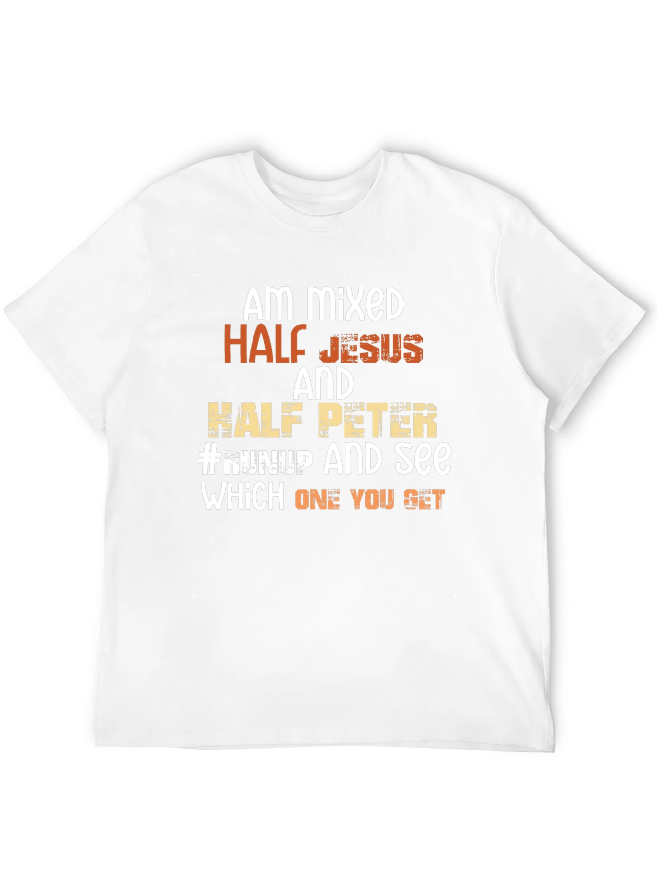 Black Am Mixed Half Jesus Half Peter T-Shirt view 12