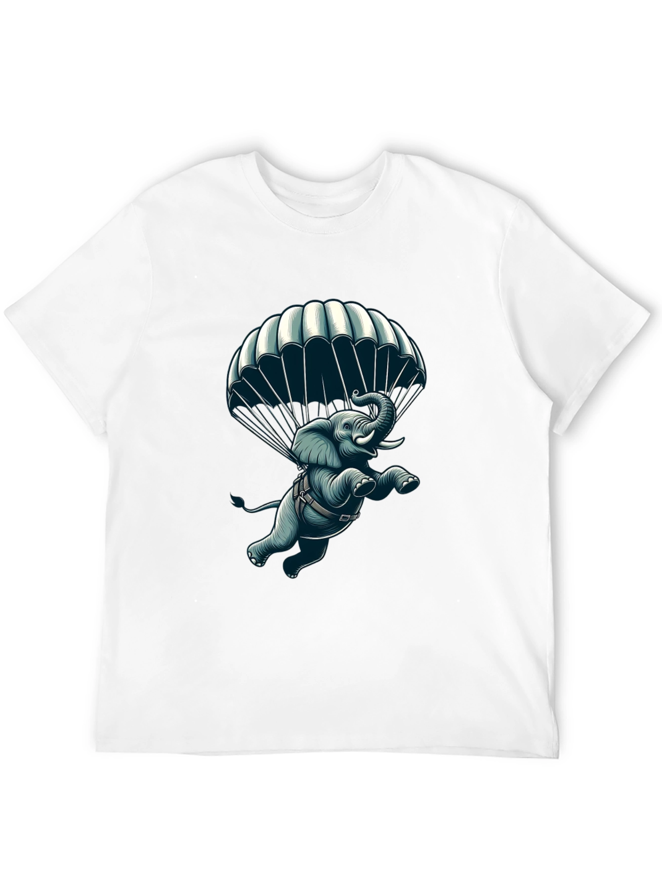 Black Parachuting Elephant Graphic Tee view 12