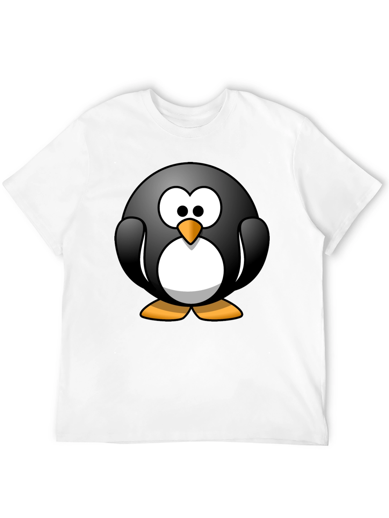 Black Cartoon Penguin Graphic Black T-Shirt view 12