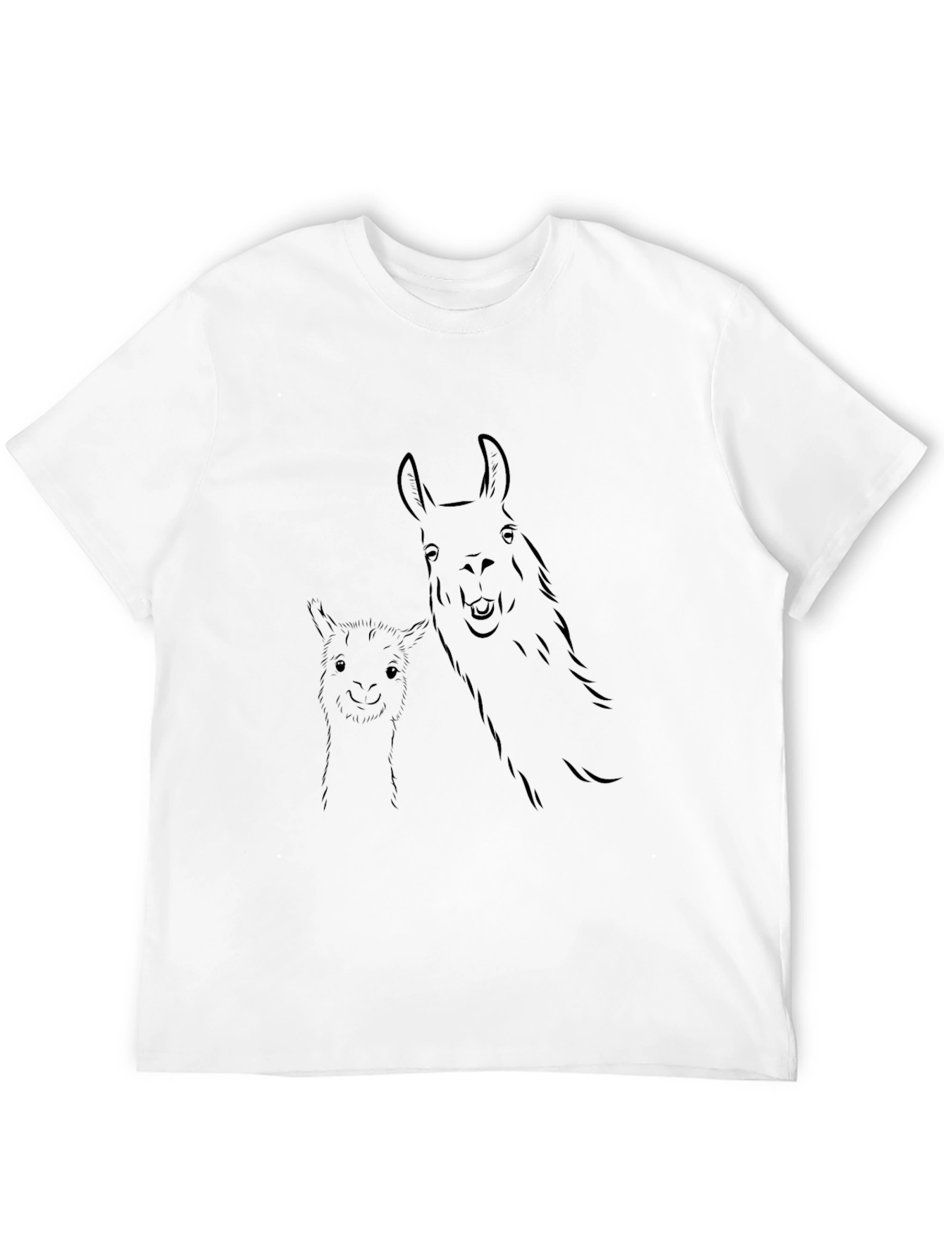 Black Llama Outline Graphic Print T-Shirt view 12