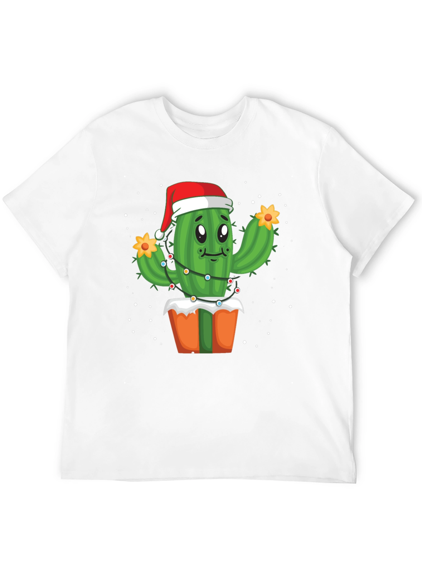 Black Festive Cactus Christmas T-Shirt view 12
