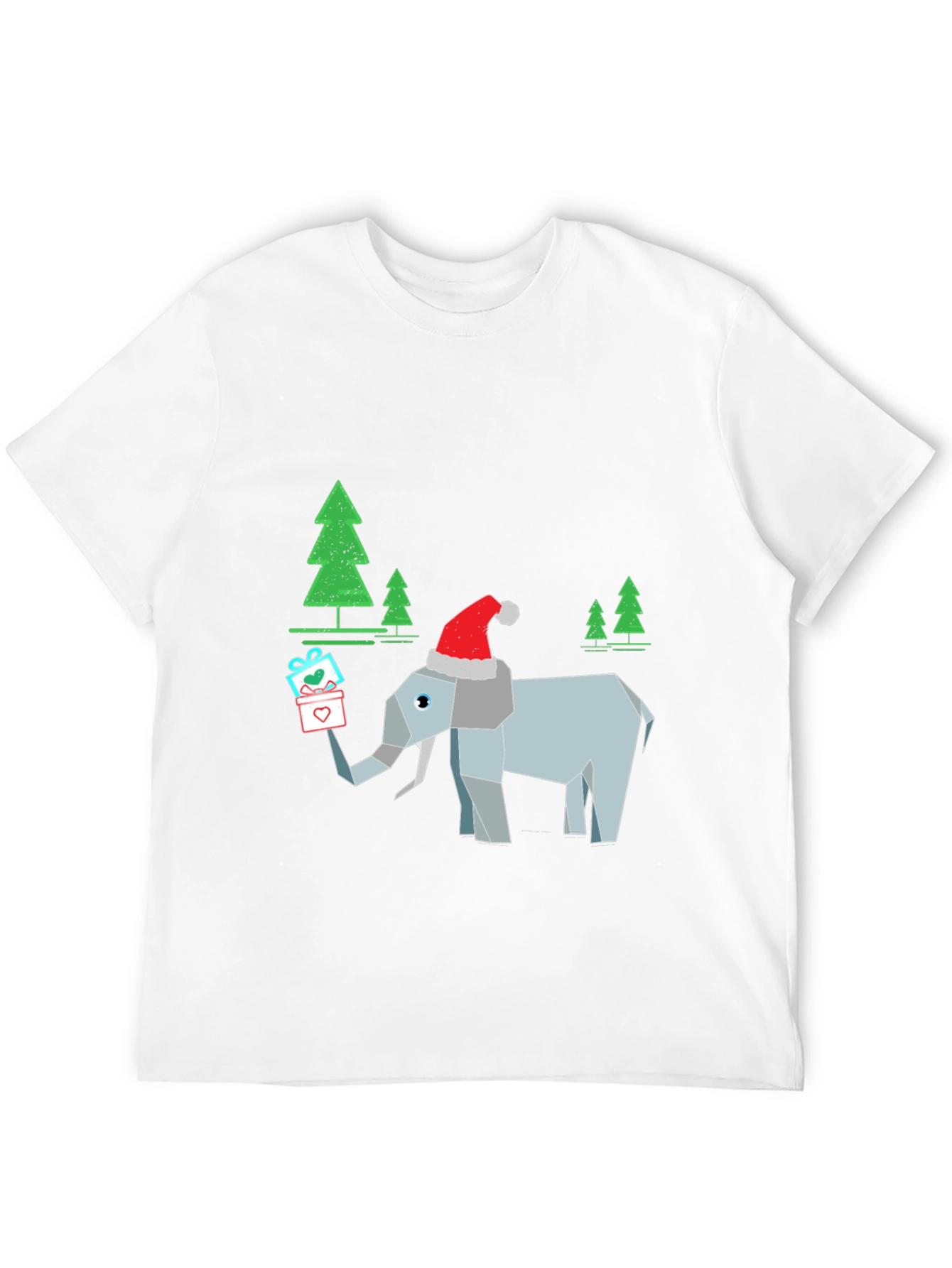 Black Festive Elephant Christmas T-Shirt view 12
