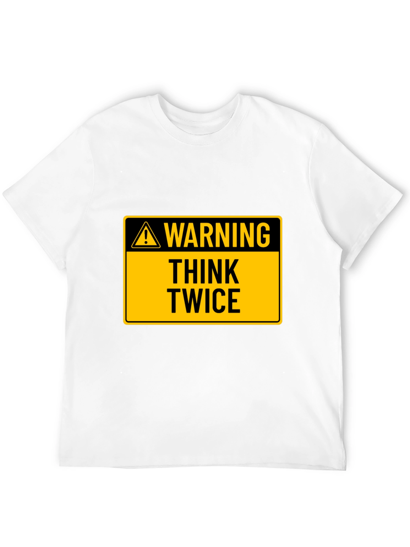 Black Warning Think Twice Graphic Tee - Black Cotton T-Shirt view 12