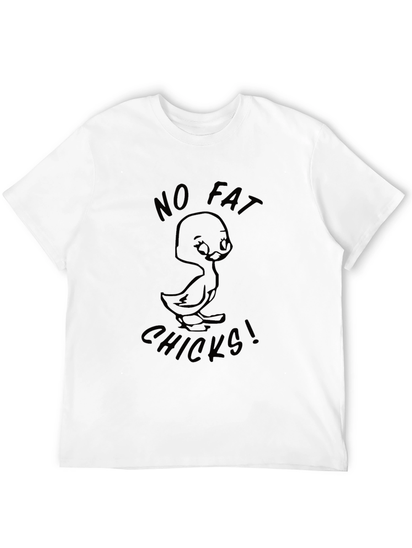 Black No Fat Chicks Graphic T-Shirt - Black Humor Tee view 12
