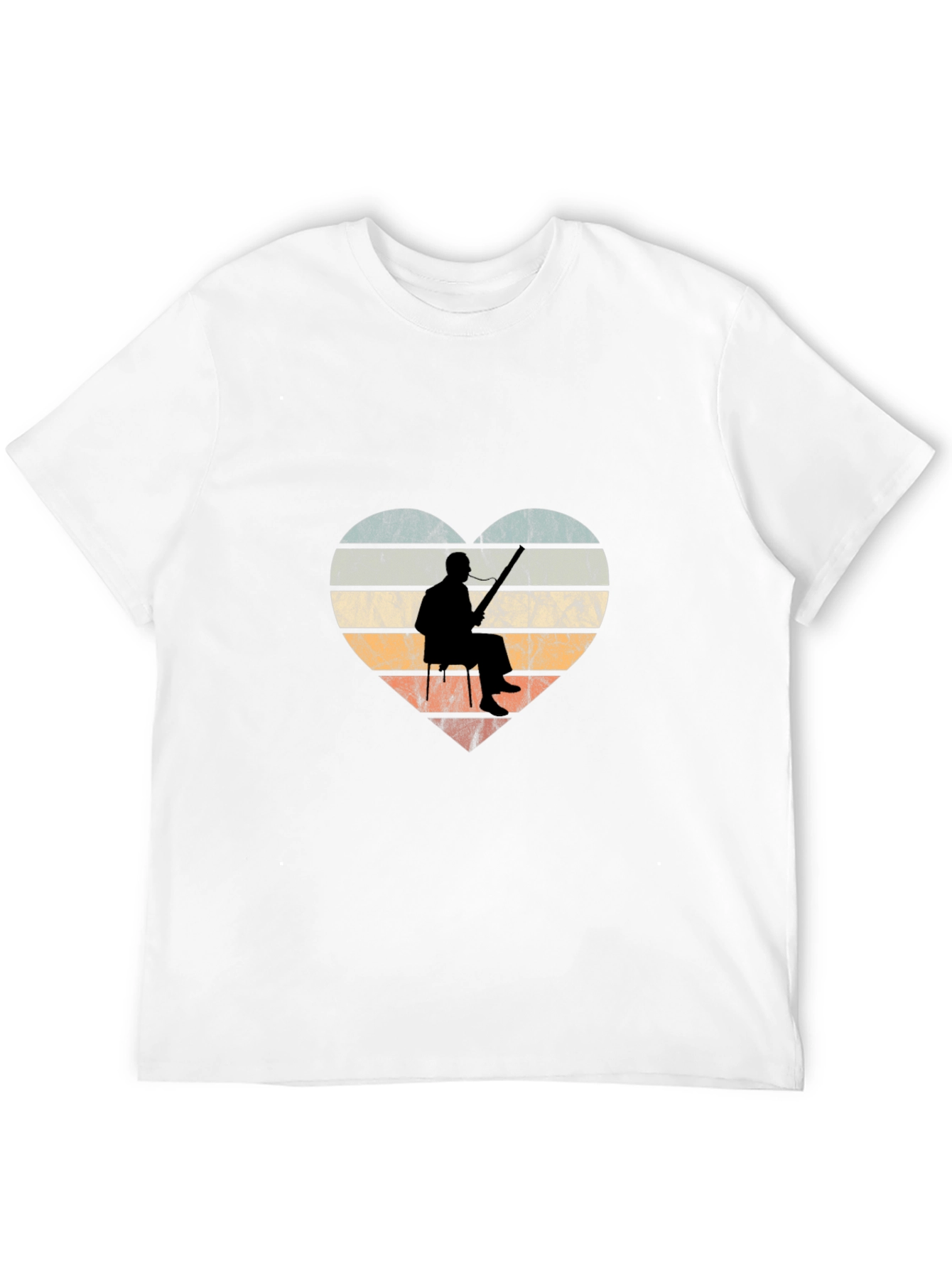 Black Vintage Fishing Heart Graphic T-Shirt view 12