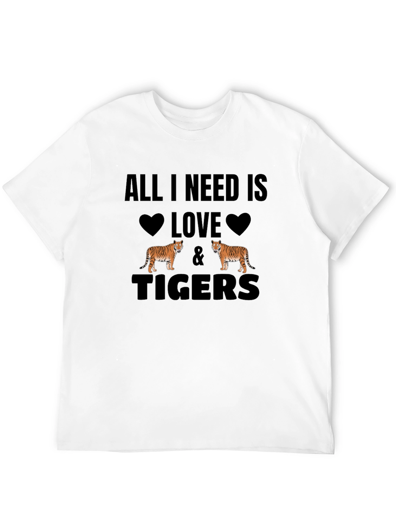 Black All I Need is Love & Tigers Black T-Shirt view 12