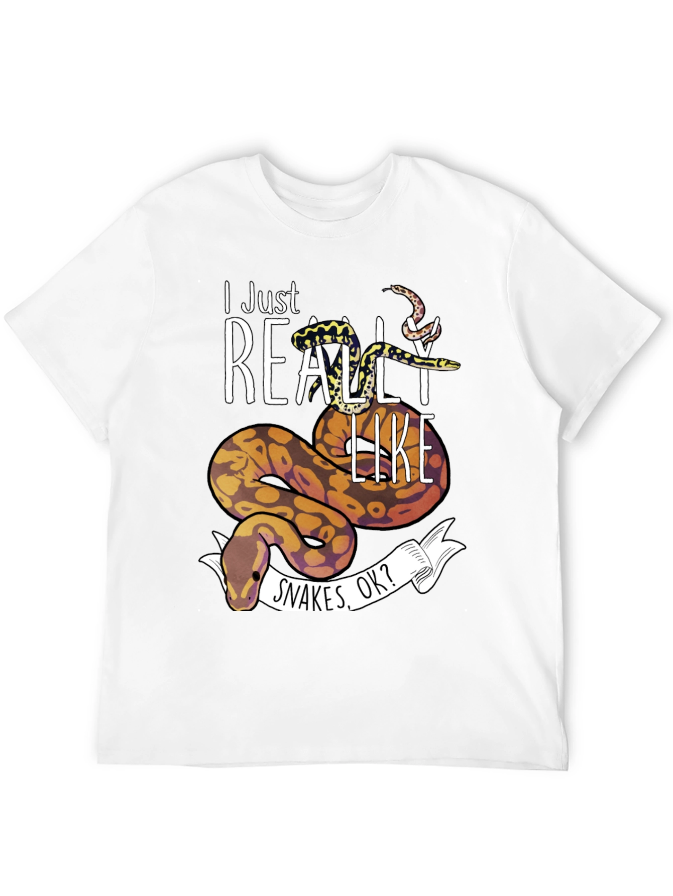 Black I Just Really Like Snakes OK? T-Shirt view 12