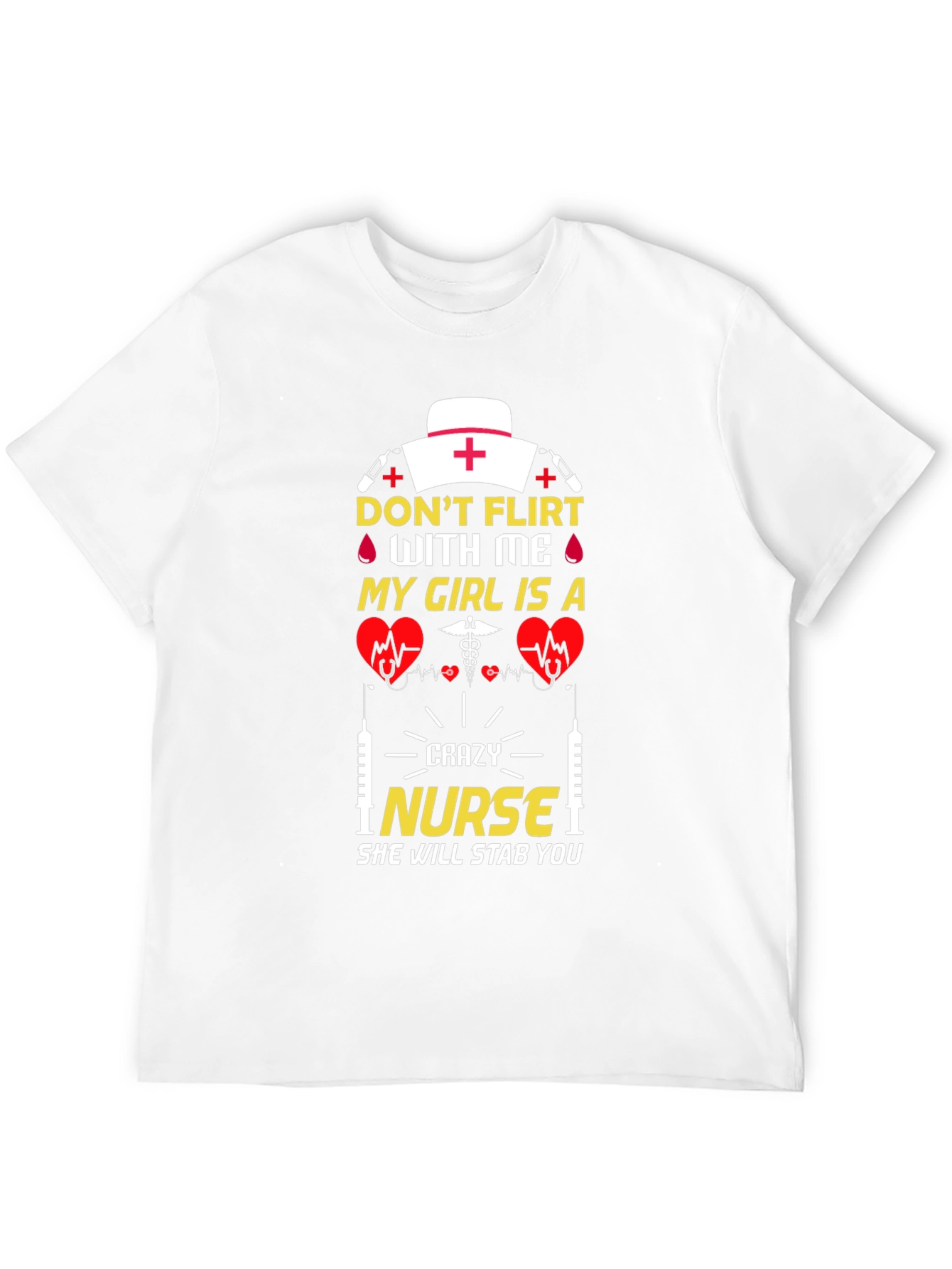 Black Crazy Nurse Graphic T-Shirt Novelty Gift view 12