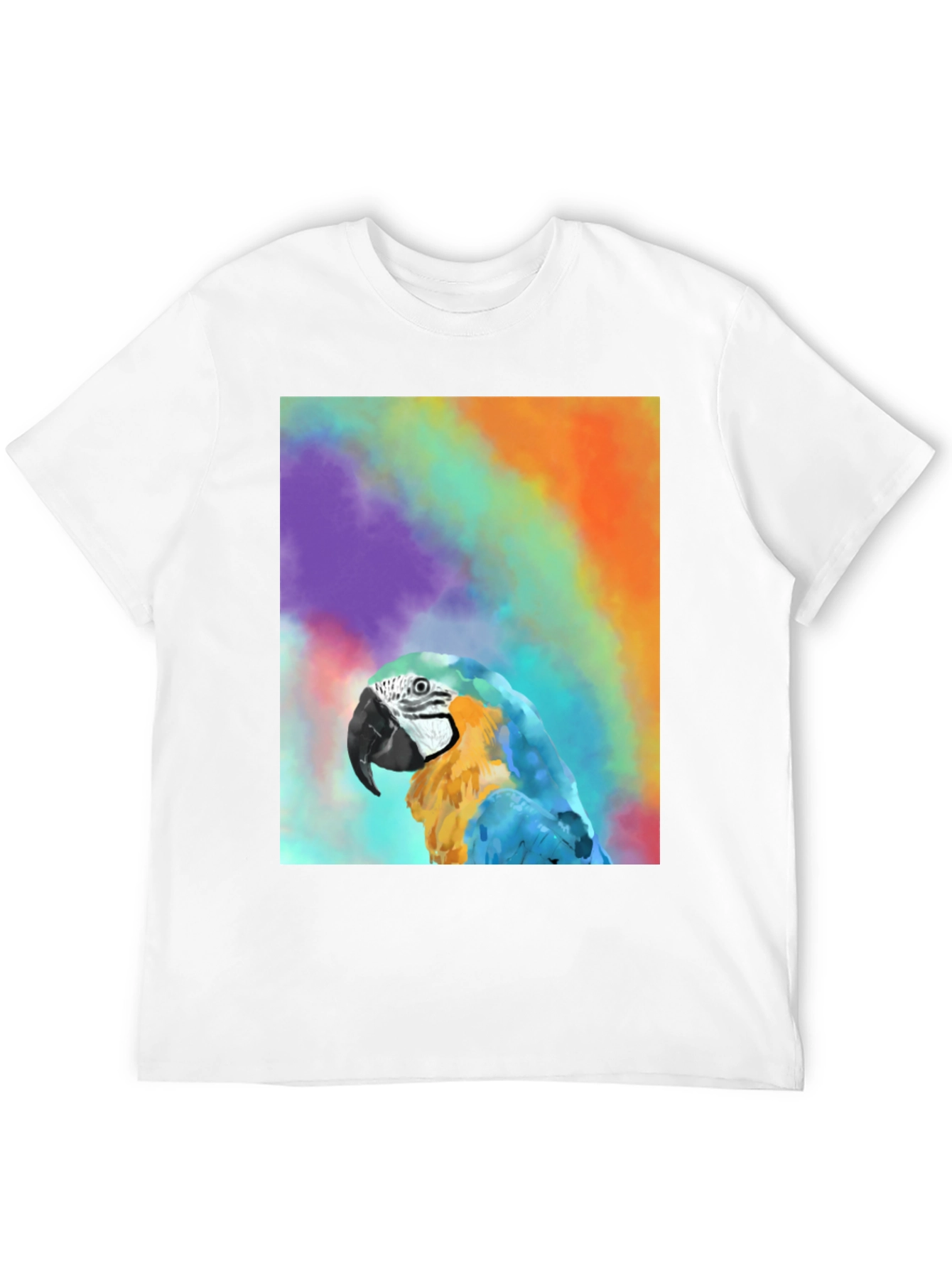 Black Parrot Graphic Tee - Colorful Macaw Design view 12