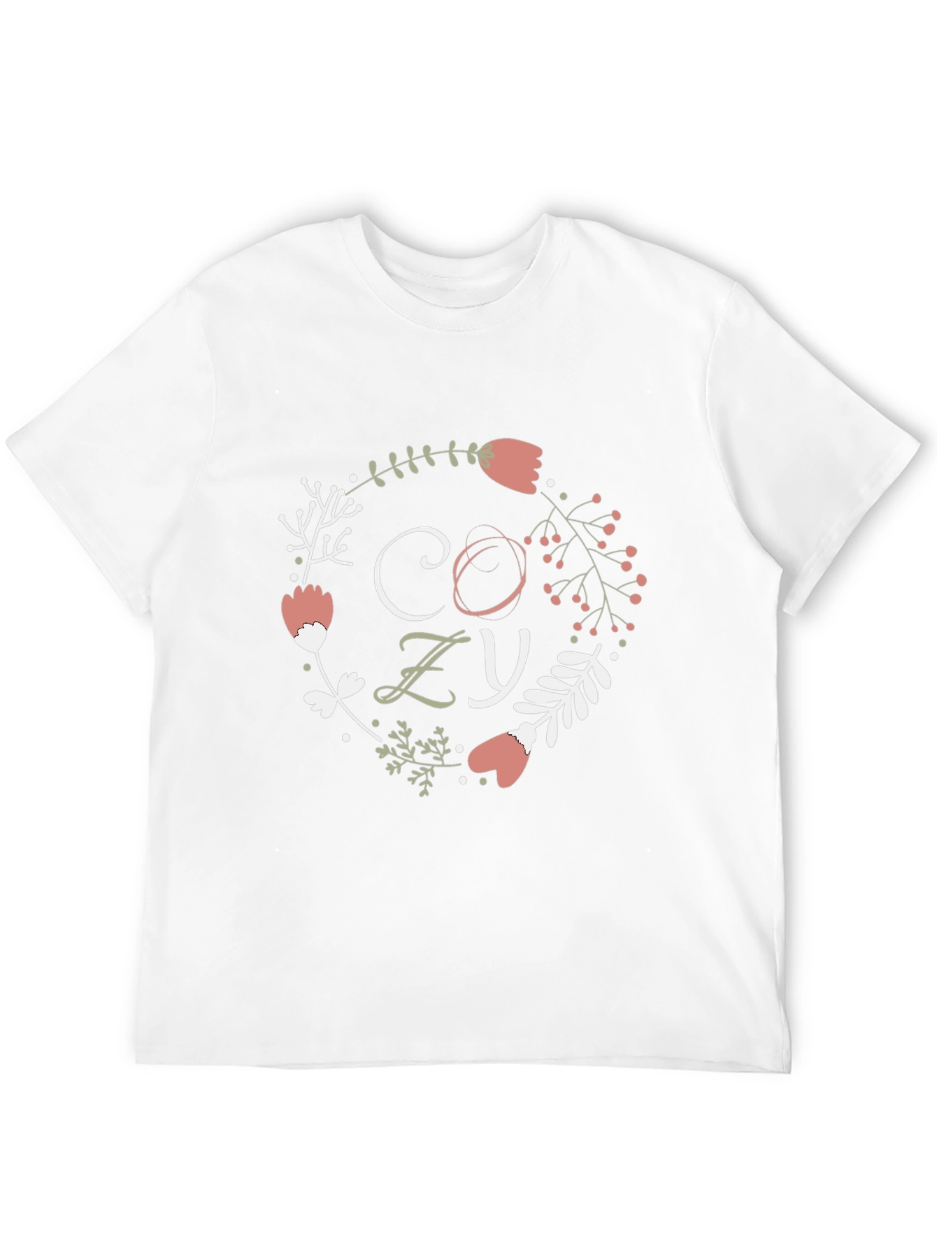 Black Cozy Floral Wreath Graphic Tee - Stylish Comfort view 12