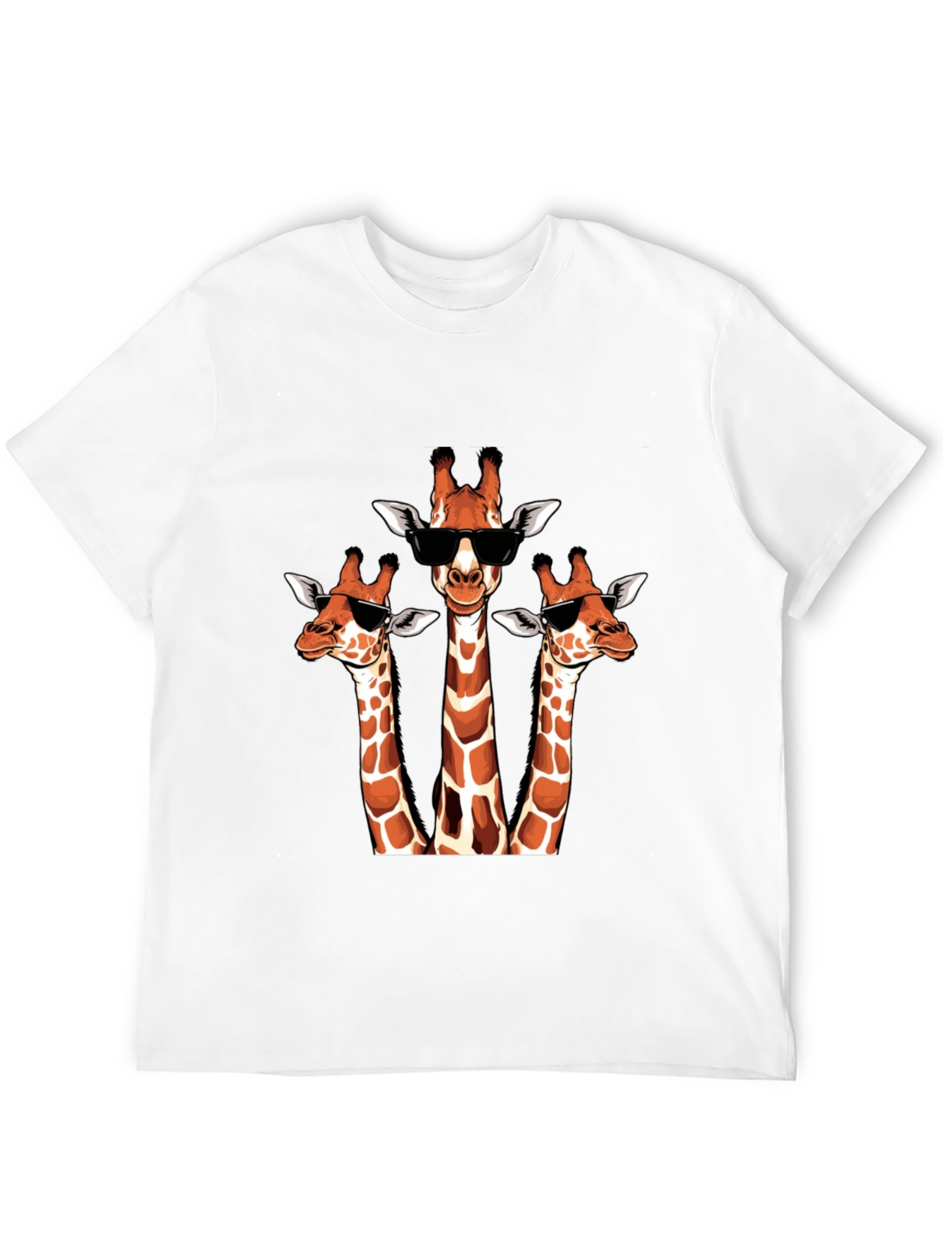 Black Cool Giraffe Trio T-Shirt - Unique Design view 12