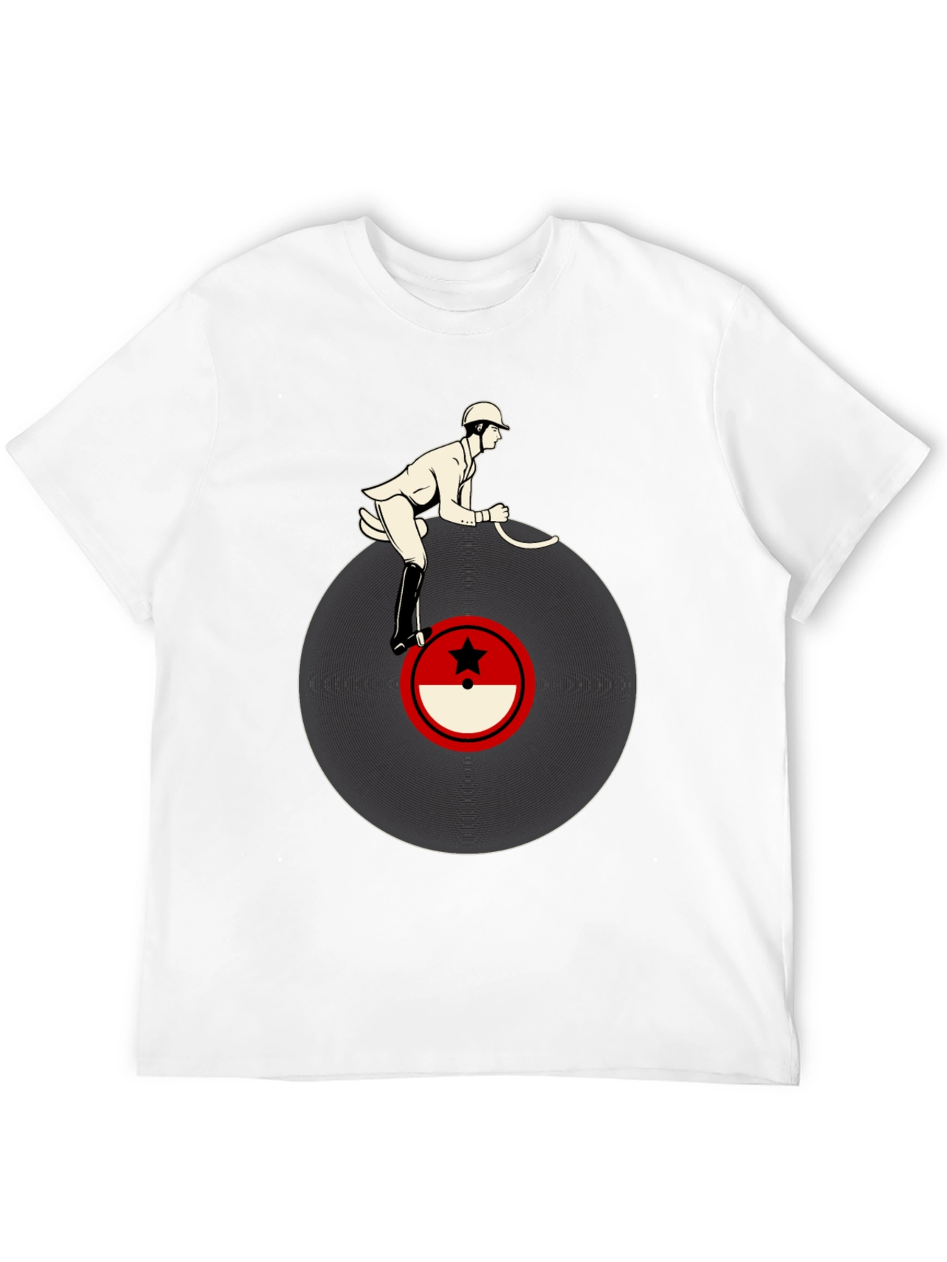 Black Retro Record Rider Graphic T-Shirt view 12