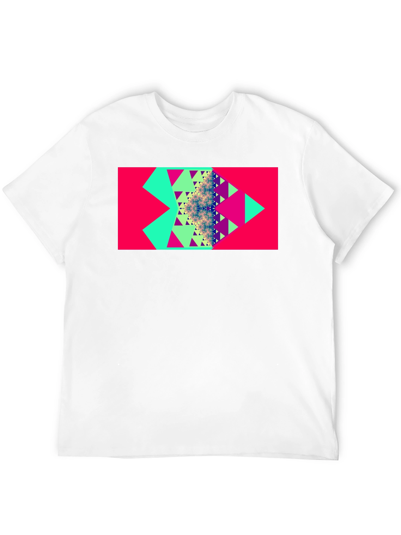 Geometric Triangle Fractal Graphic Tee - Modern Design - 12