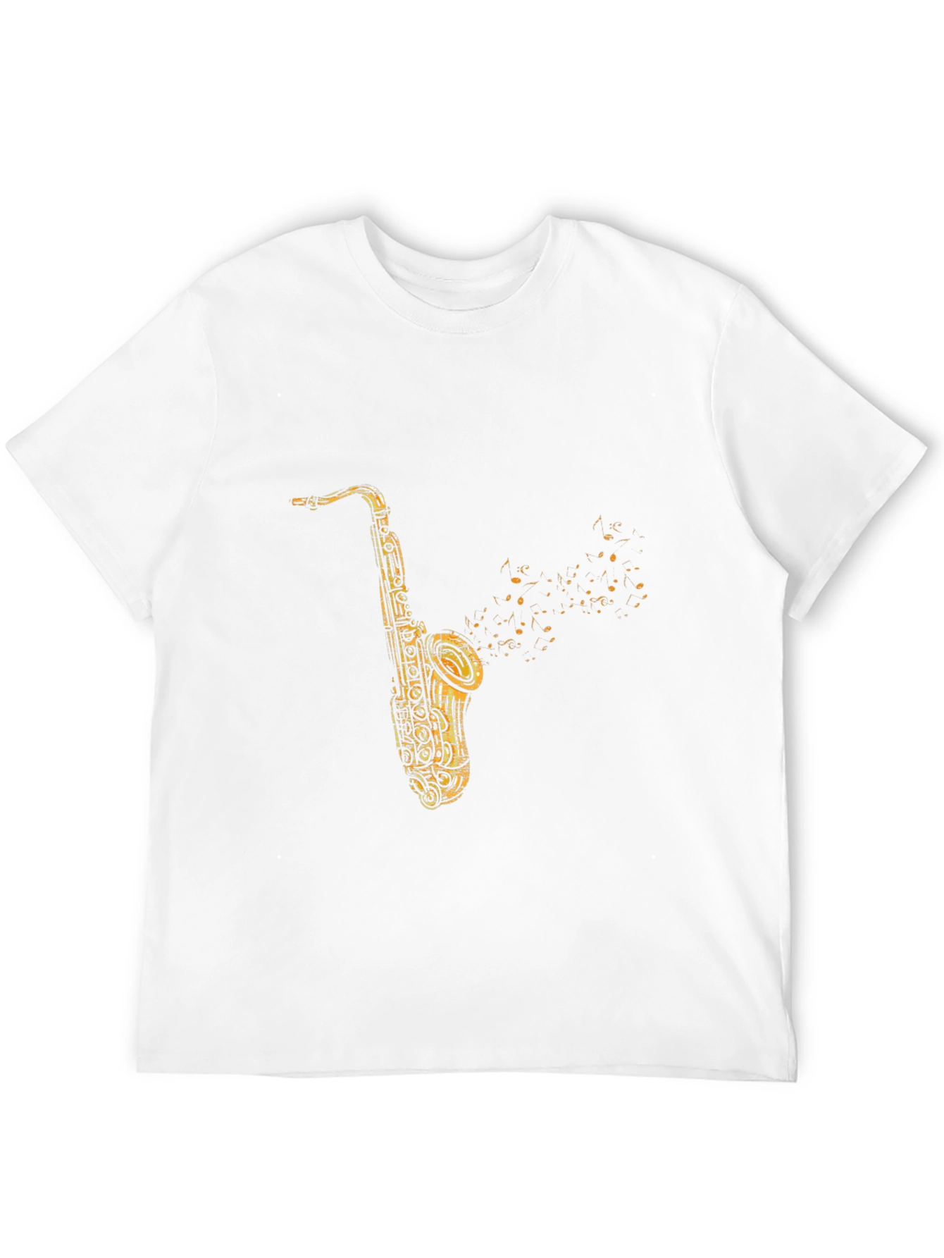 Black Saxophone Graphic Print Black T-Shirt view 12