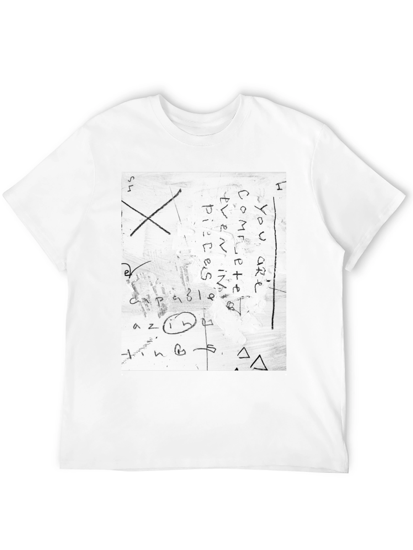 Black Abstract Graphic Print Crew Neck T-Shirt view 12