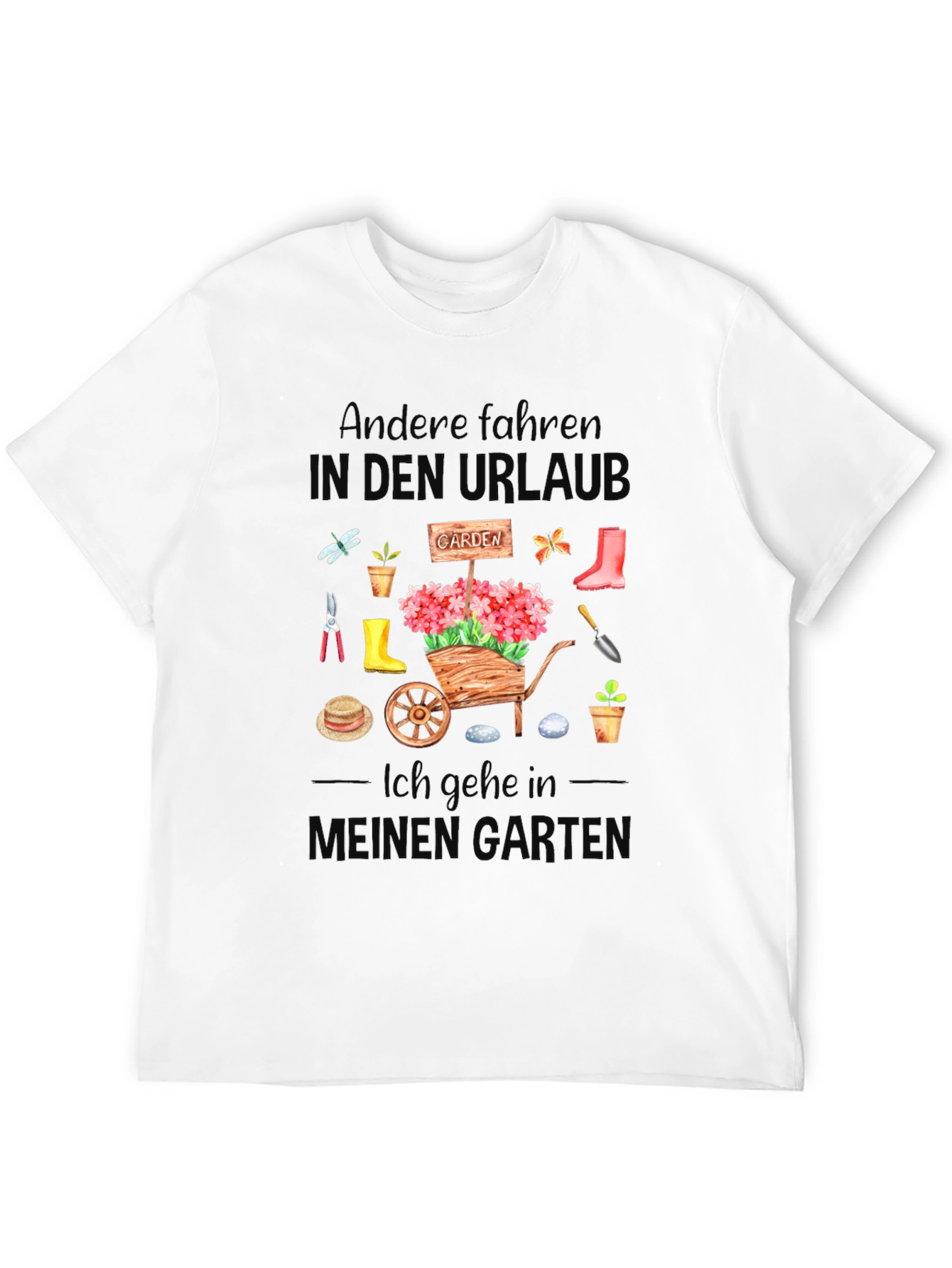 Black Gardening T-Shirt - Others Go on Vacation view 12