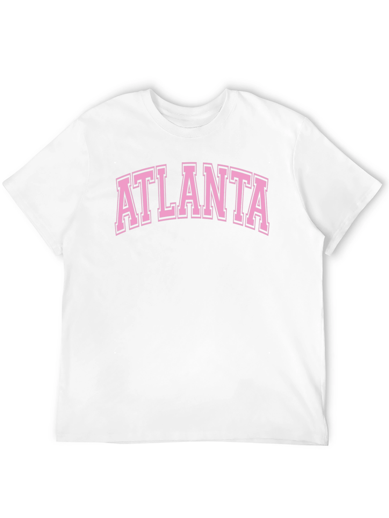 Black Atlanta Graphic Tee - Pink on Black Cotton T-Shirt view 12