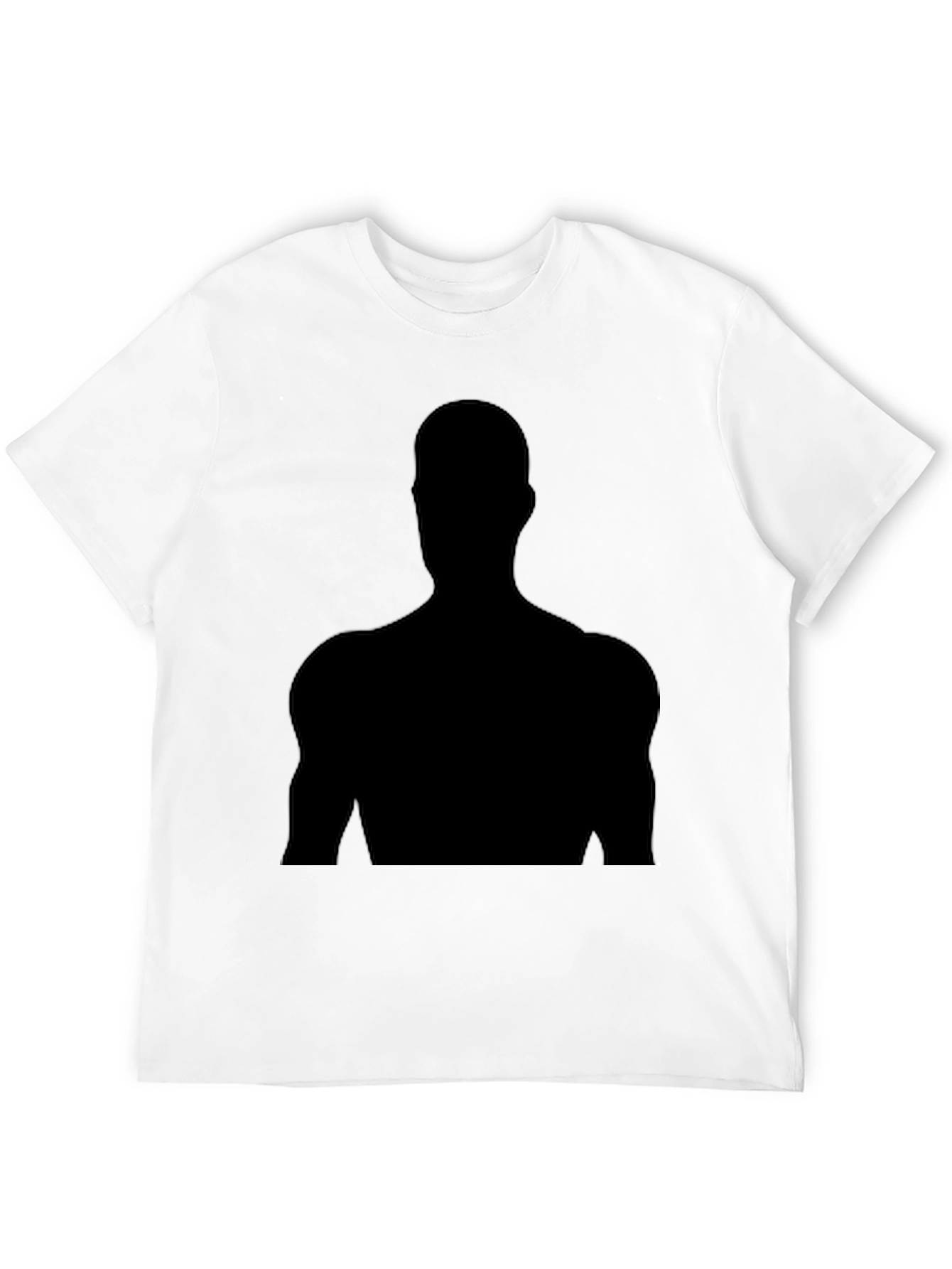 Men's Black T-Shirt with Silhouette Design - 12