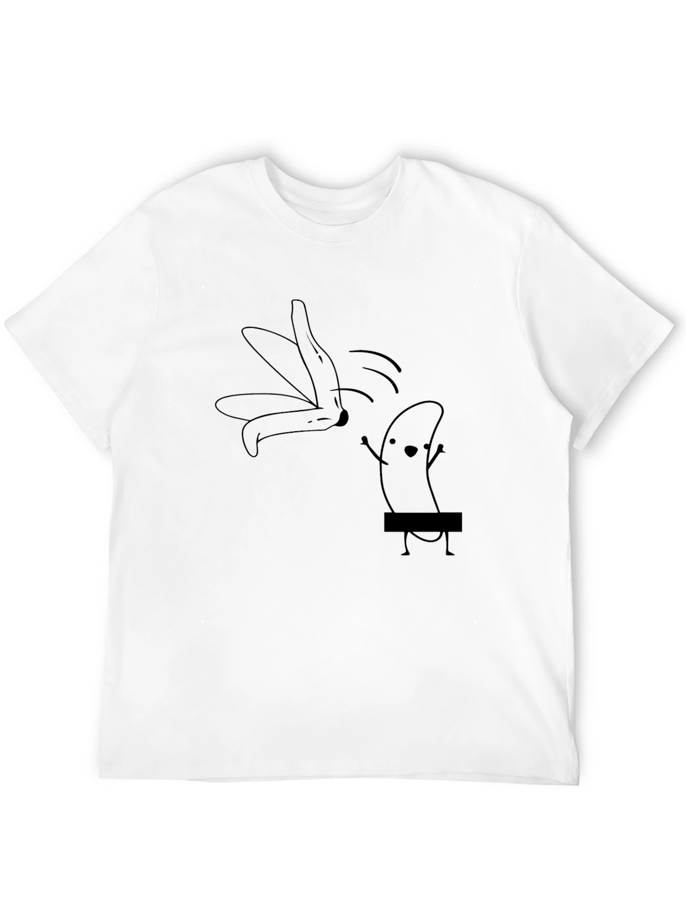 Black Funny Banana Stripping Graphic T-Shirt - Unisex view 12