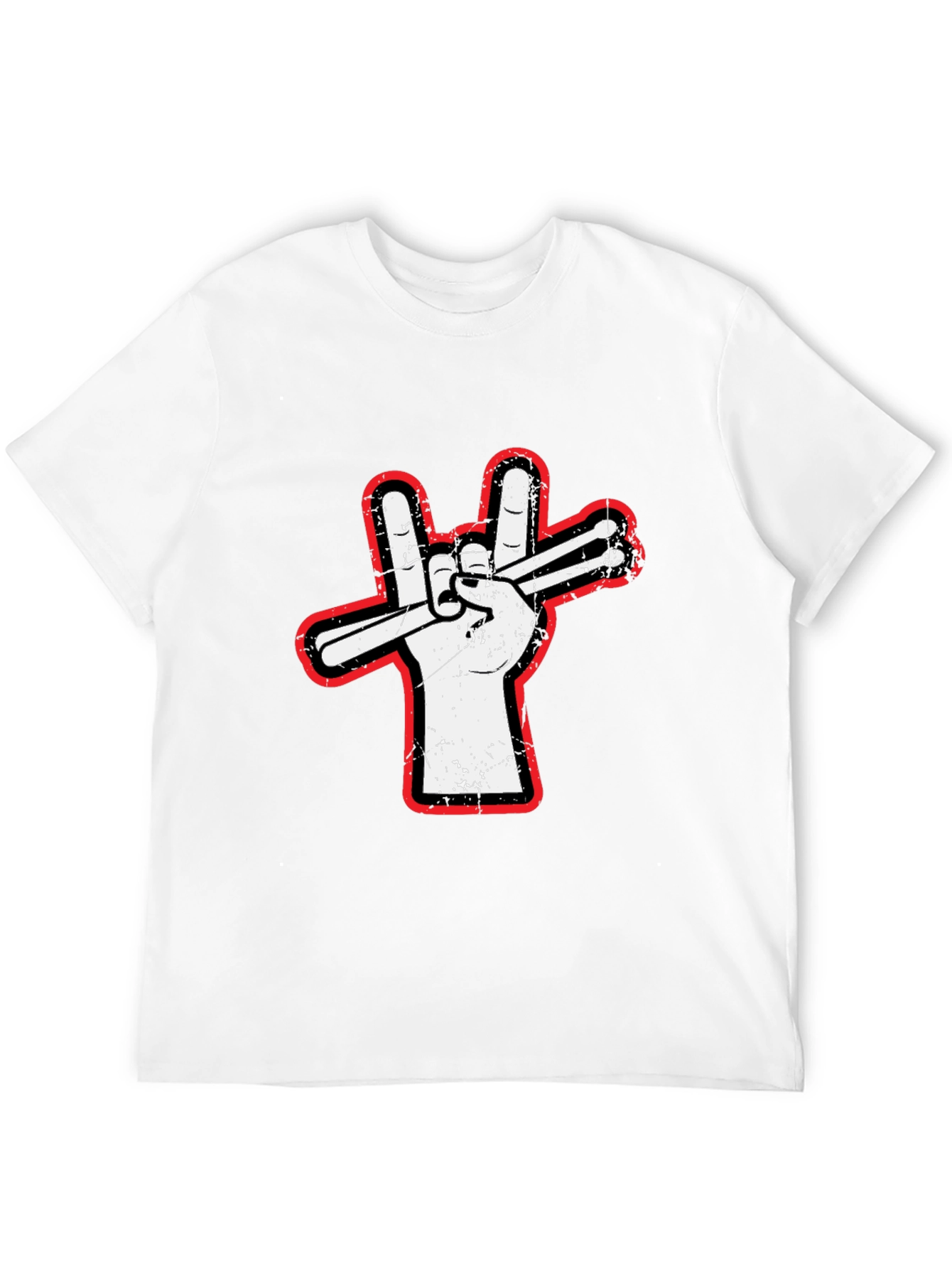 Black Drummer Peace Sign T-Shirt - Rock On! view 12