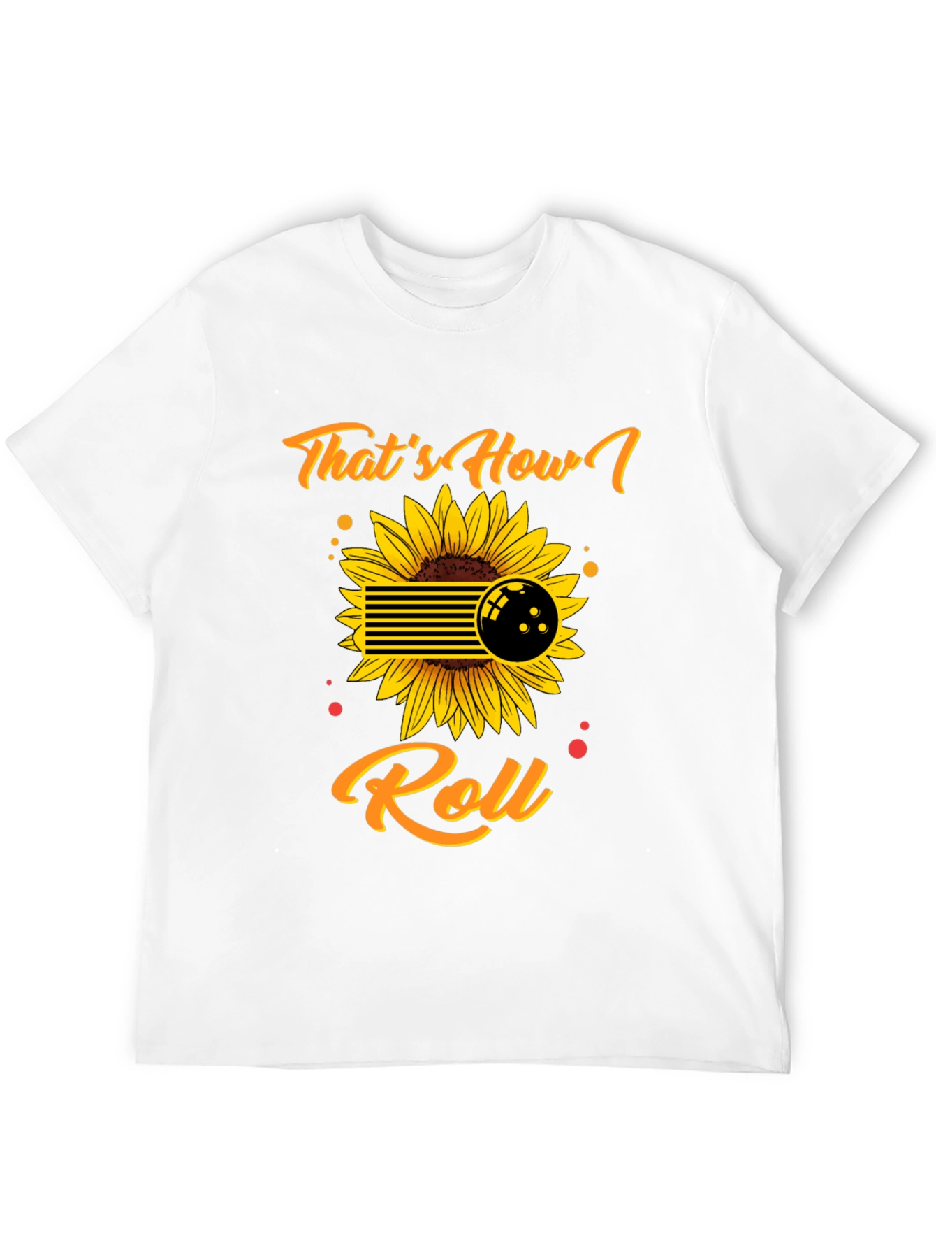 Black That's How I Roll Bowling Sunflower Graphic Tee view 12