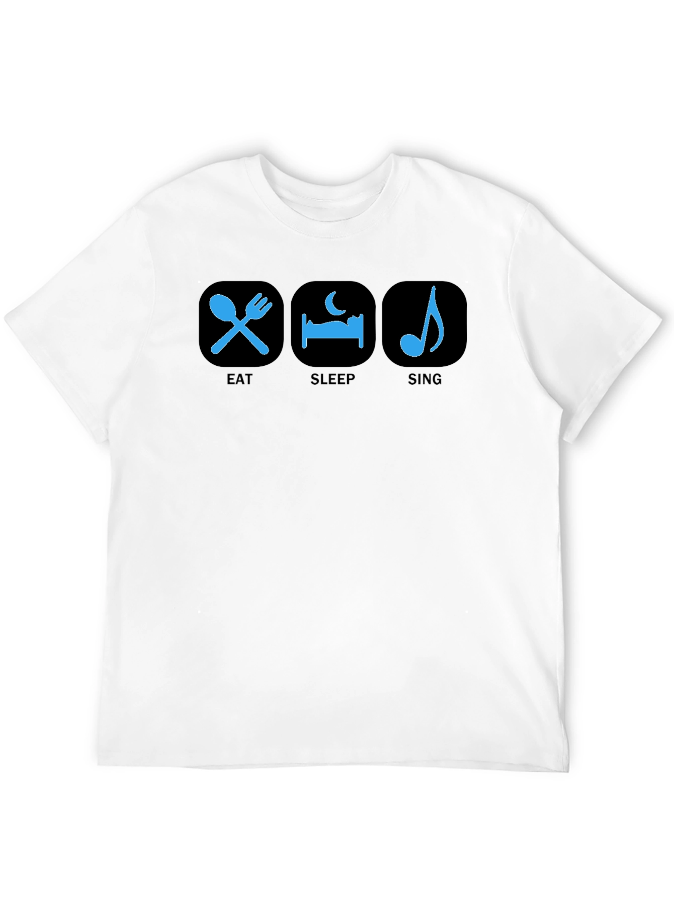 Black Eat Sleep Sing Graphic Tee - Black Cotton T-Shirt view 12