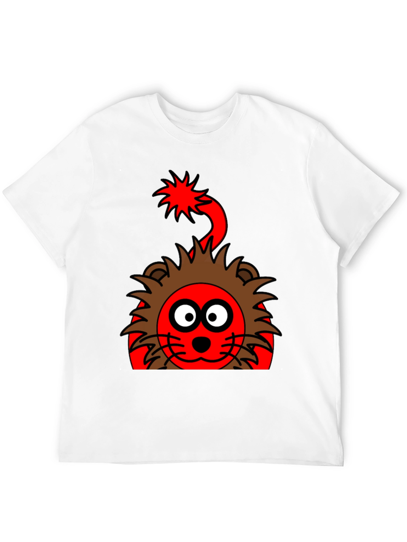 Black Cartoon Lion Graphic Tee - Fun & Unique Design view 12