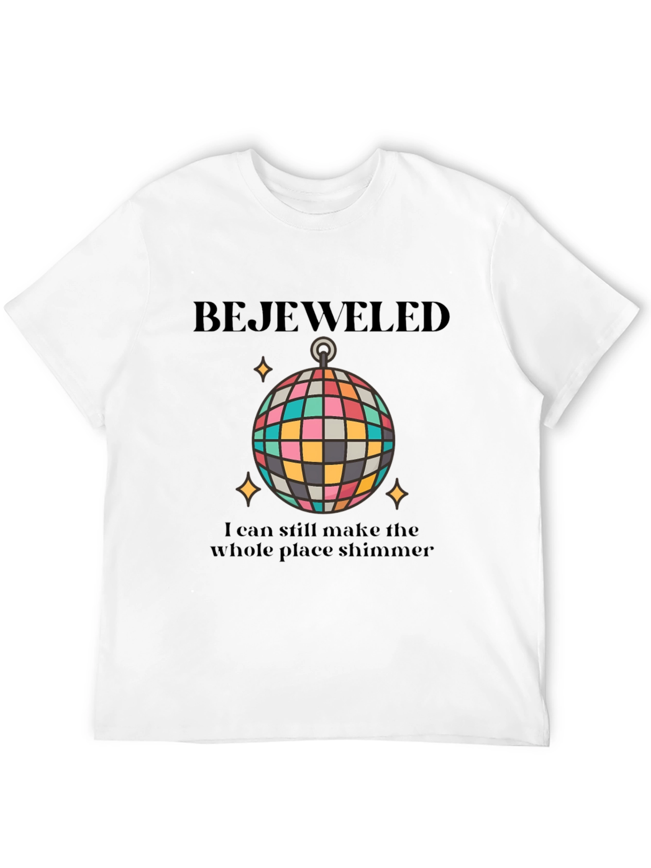 Black Bejeweled Disco Ball Graphic Tee view 12