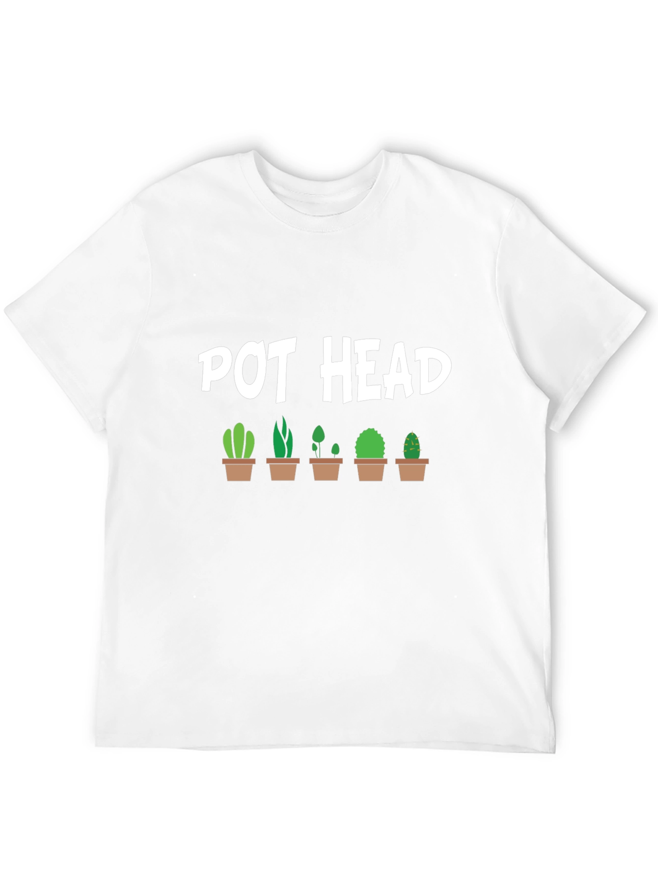 Black Pot Head Cactus T-Shirt - Novelty Graphic Tee view 12