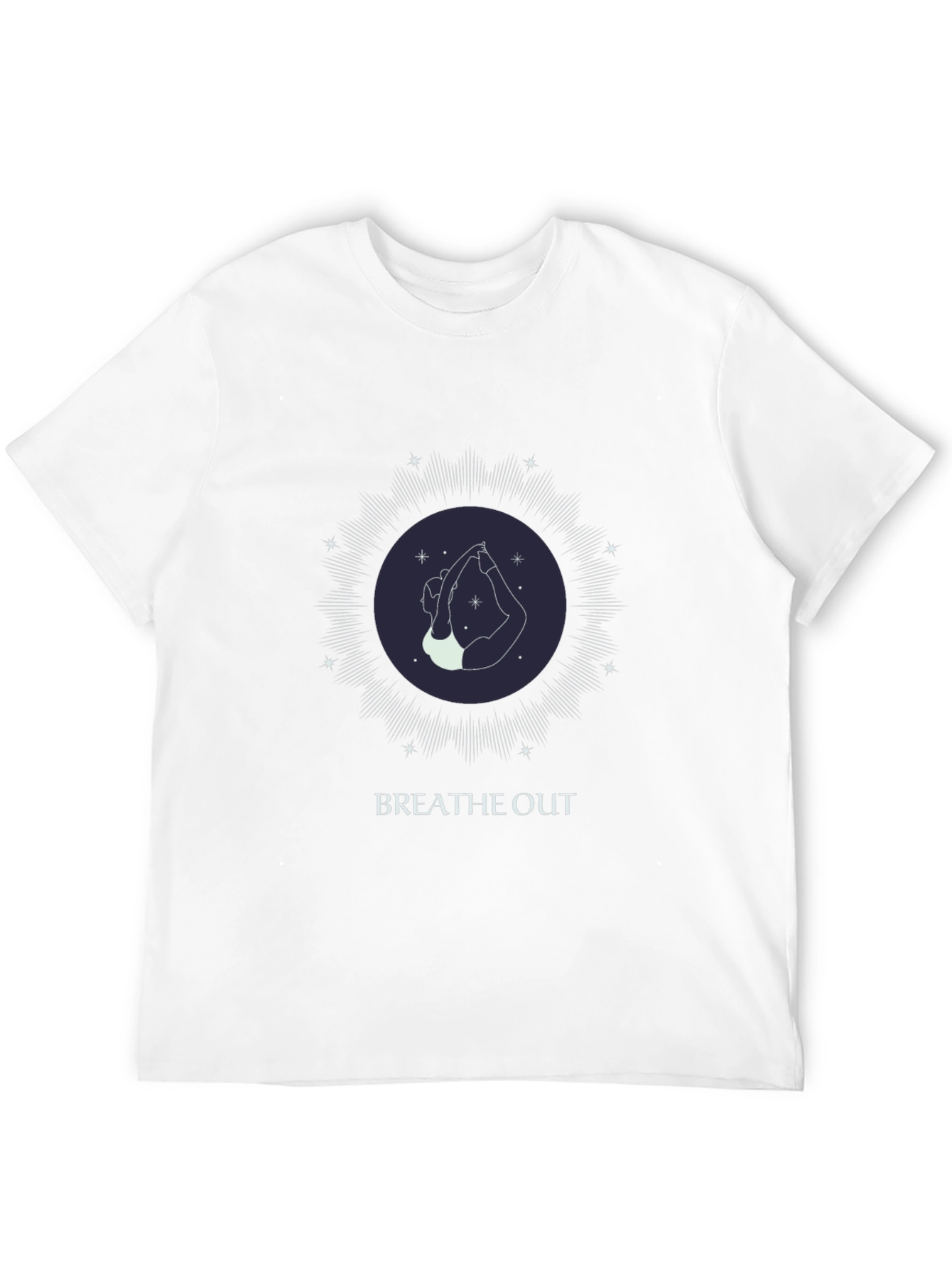 Black Breathe Out Yoga T-Shirt - Unisex Graphic Tee view 12