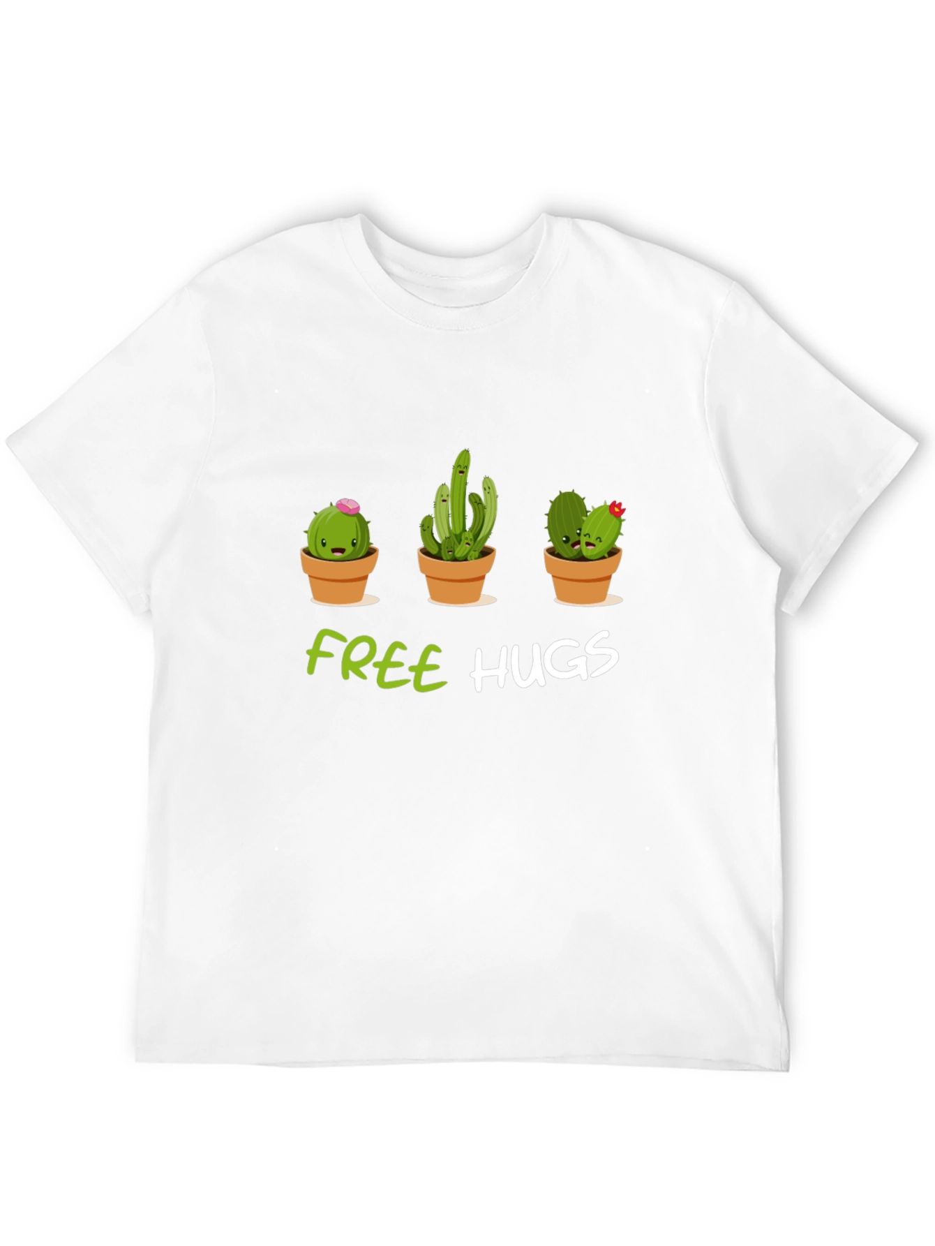 Black Cactus Free Hugs Graphic T-Shirt view 12
