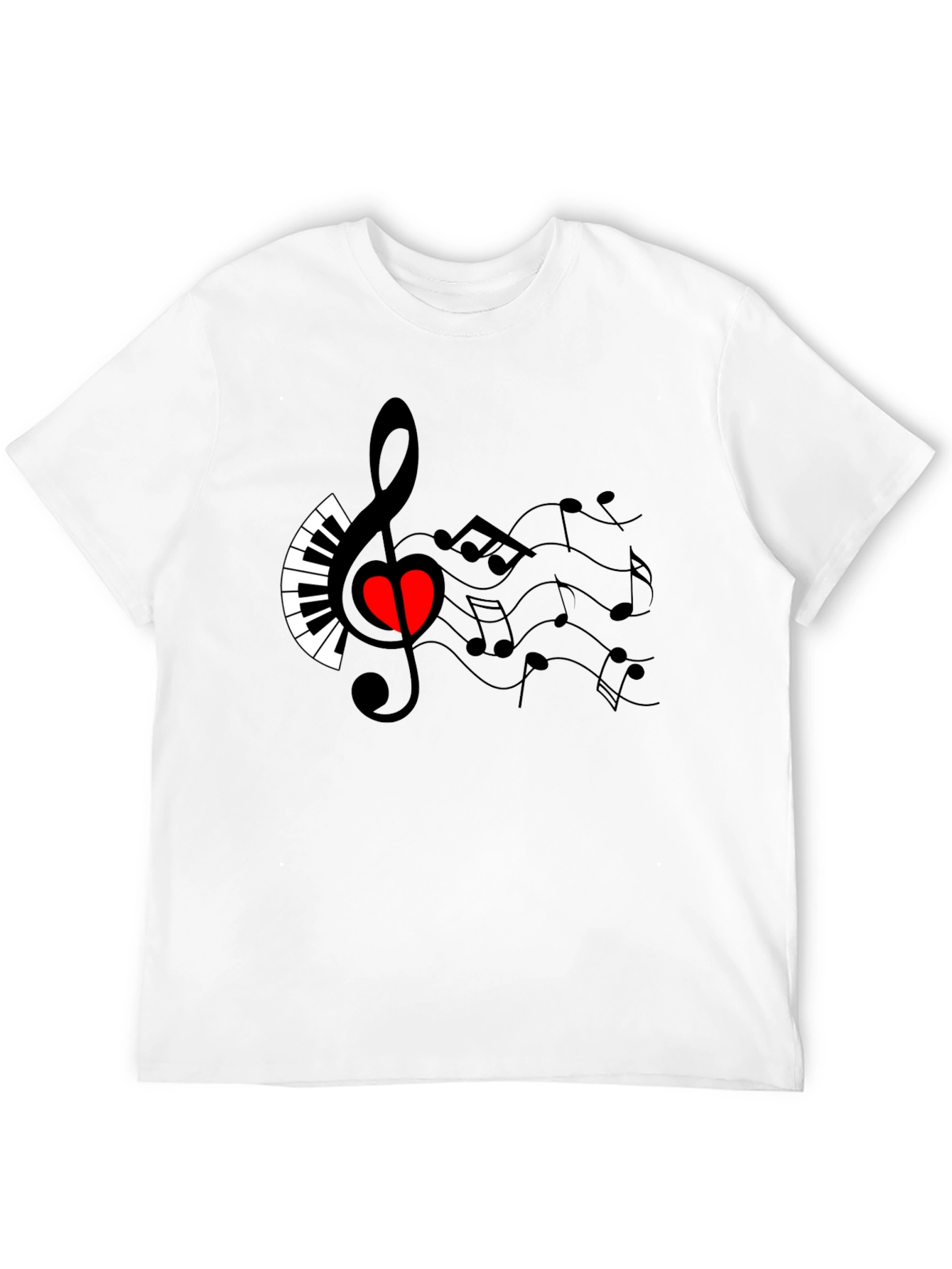 Black Musical Heart T-Shirt - Express Your Passion view 12