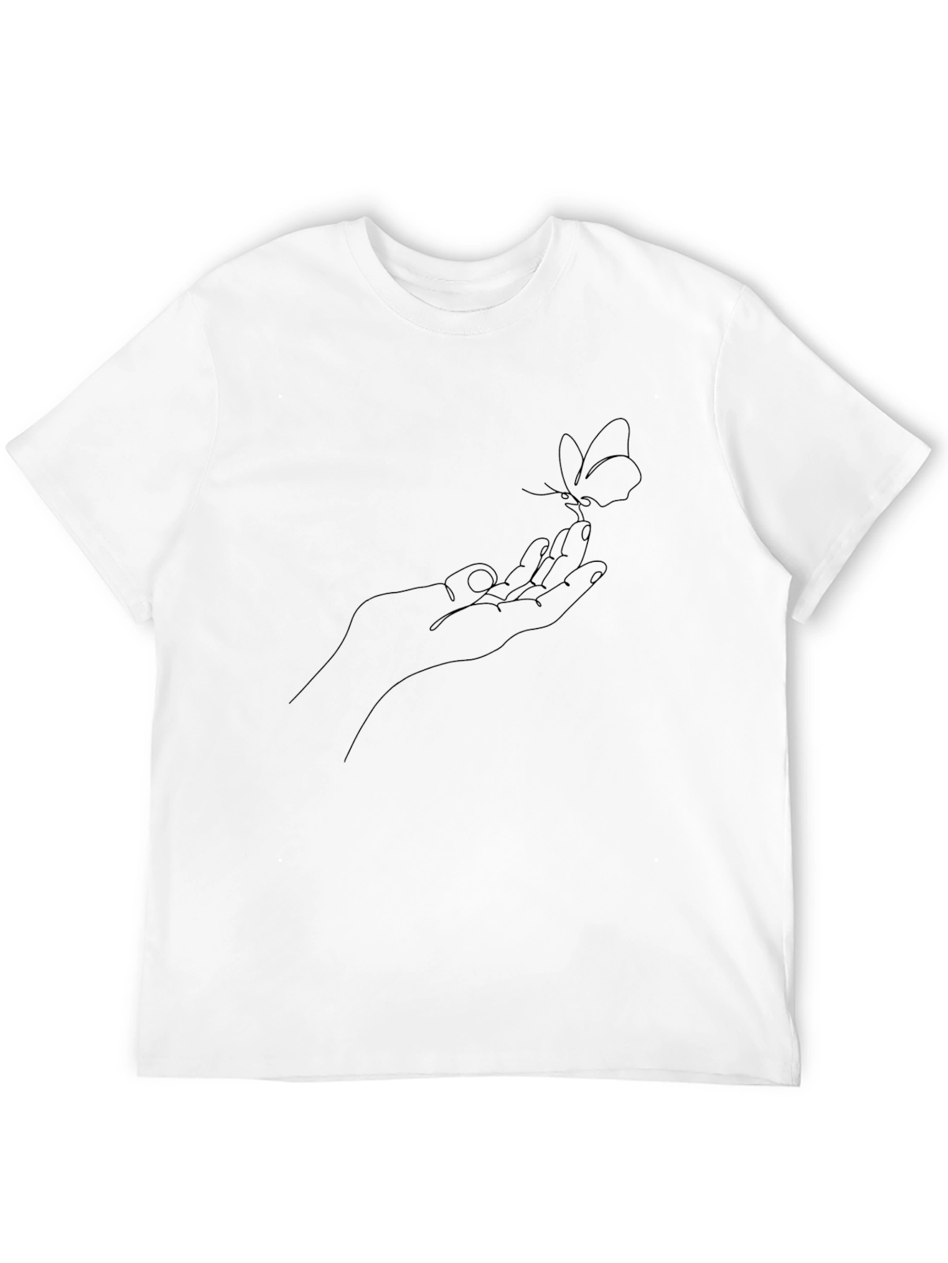 Black Minimalist Butterfly Hand Graphic Tee view 12