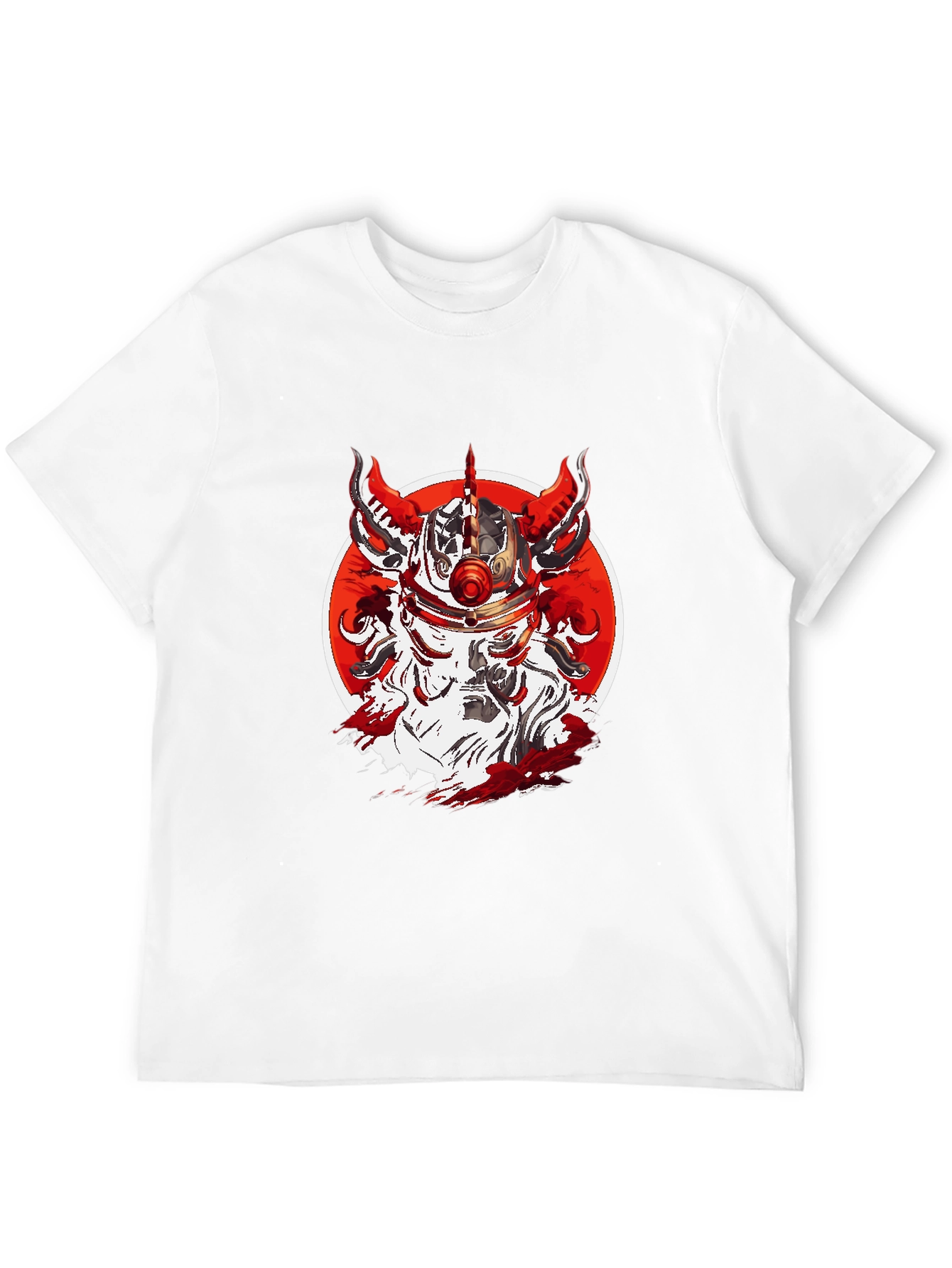 Black Red Horned Warrior T-Shirt view 12