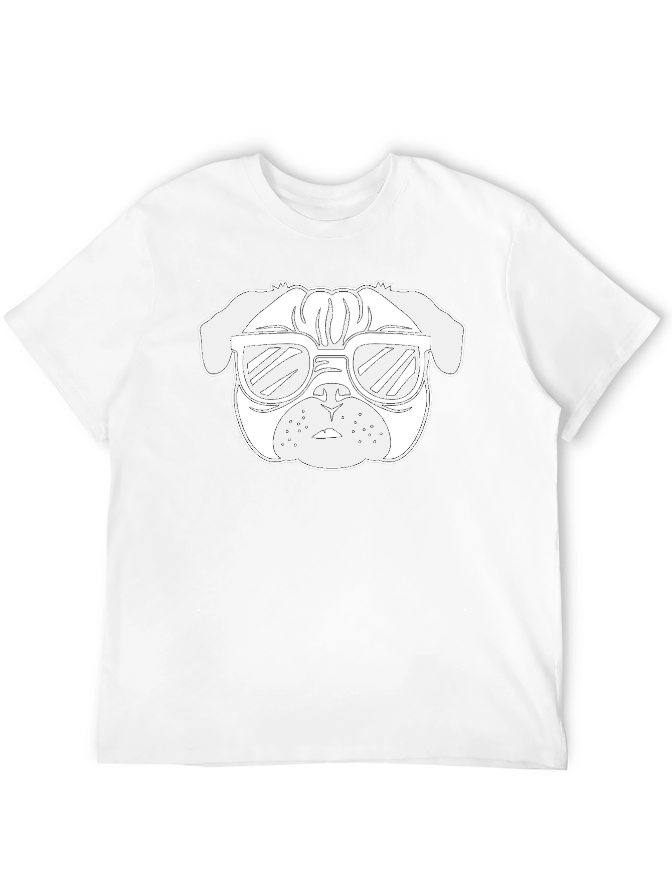 Black Cool Pug Dog Graphic Tee - Black Cotton Blend T-Shirt view 12