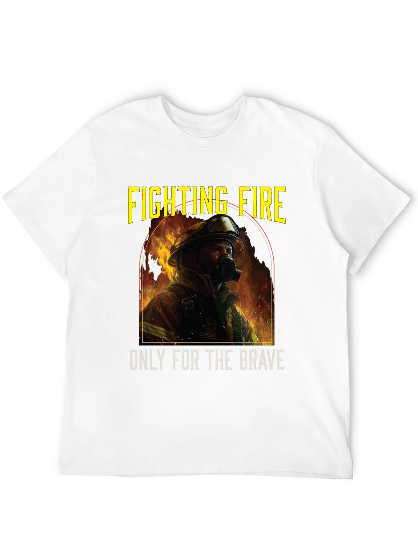 Black Fighting Fire Brave Firefighter T-Shirt view 12
