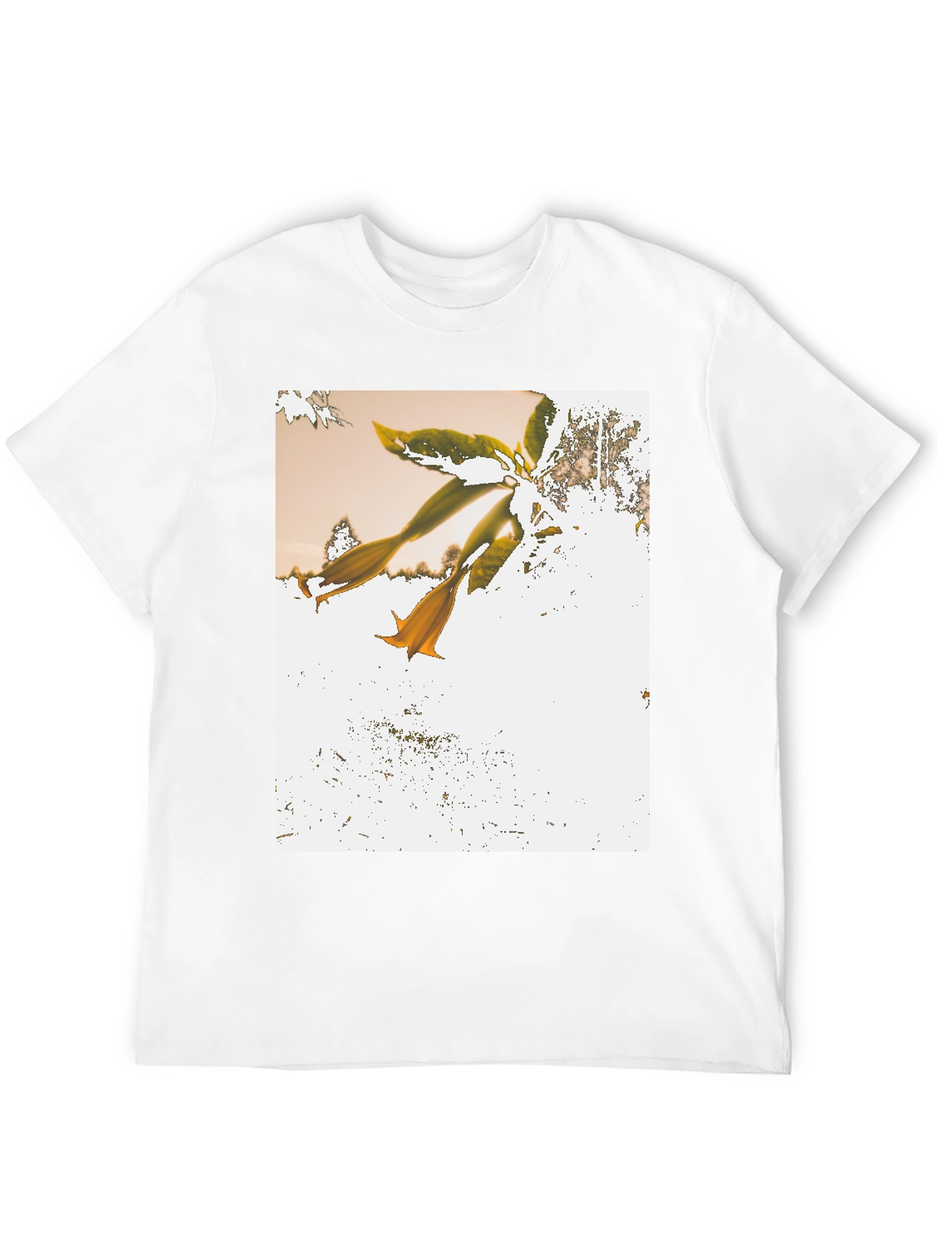 Black Botanical Print Black T-Shirt view 12