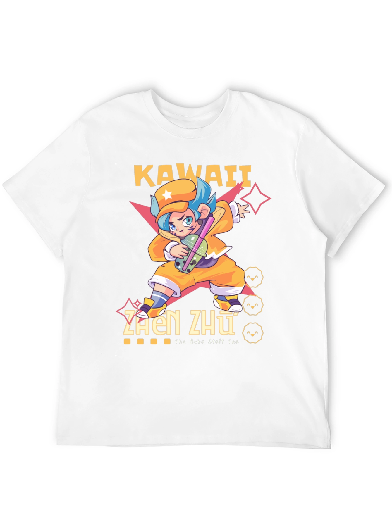 Black Kawaii Zhen Zhu Boba Tea T-Shirt view 12