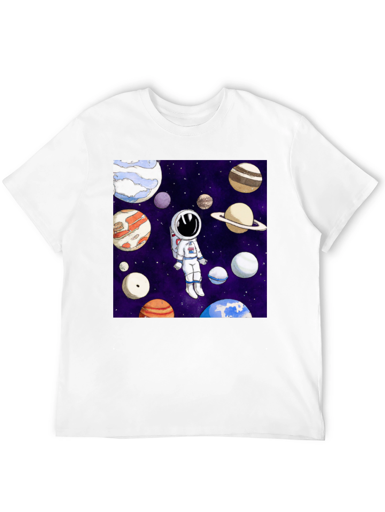 Black Astronaut & Planet Graphic T-Shirt - Space Adventure view 12
