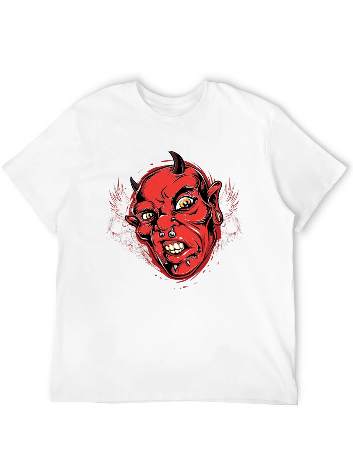 Black Devil Graphic Print Men's Black T-Shirt view 12