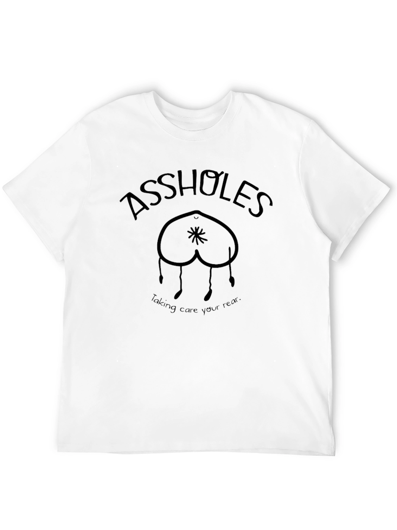 Black "Assholes" Graphic Tee - Humor & Comfort view 12